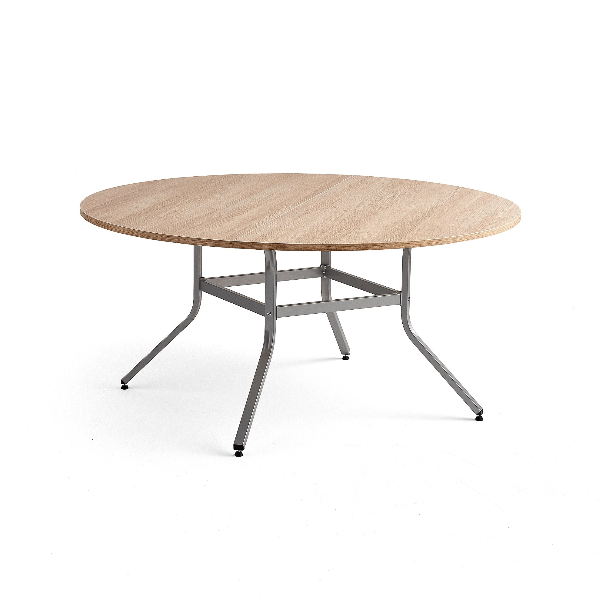 Stůl VARIOUS, Ø1600 mm, výška 740 mm, stříbrná, dub