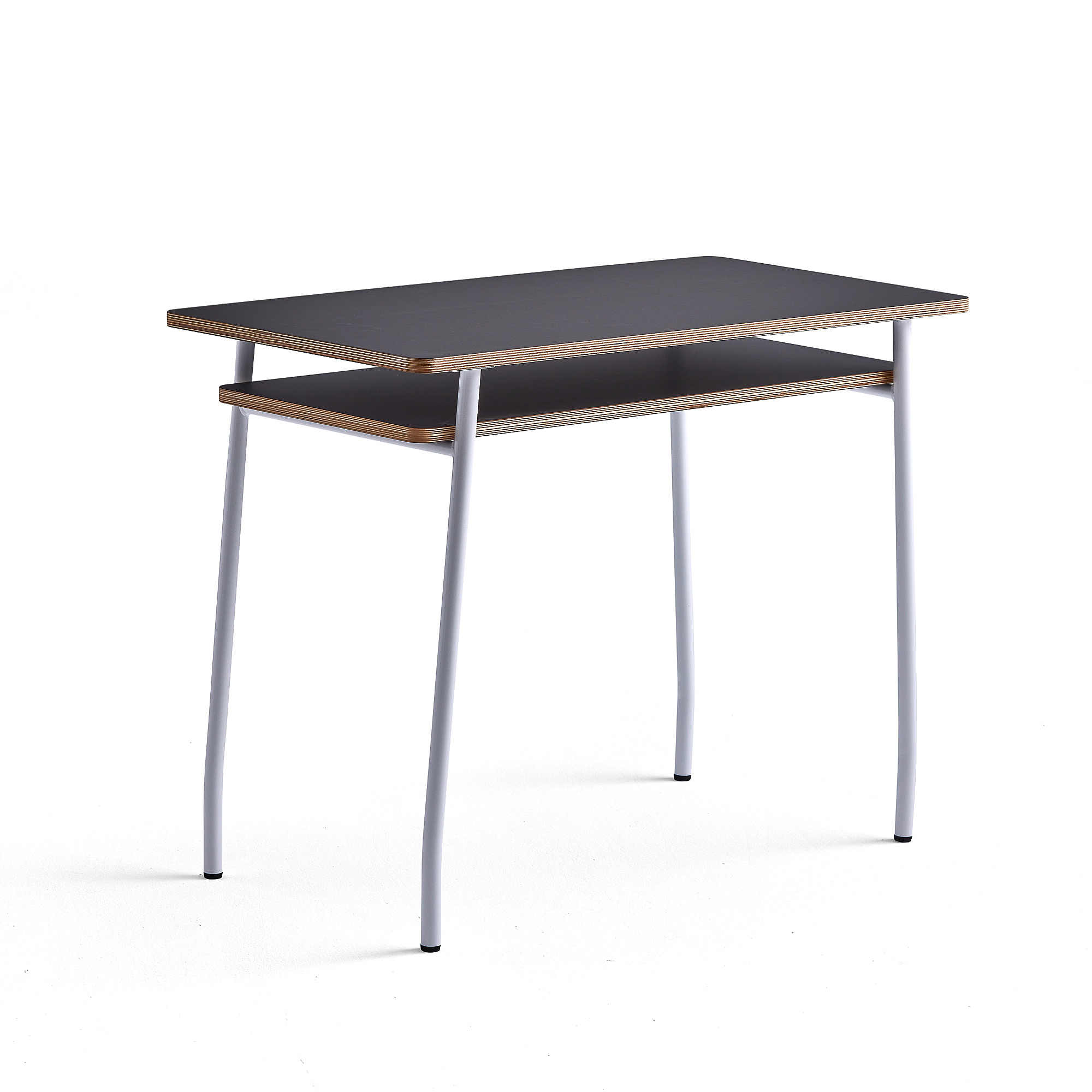 Levně Psací stůl NOVUS, 1000x500 mm, bílá podnož, černá deska