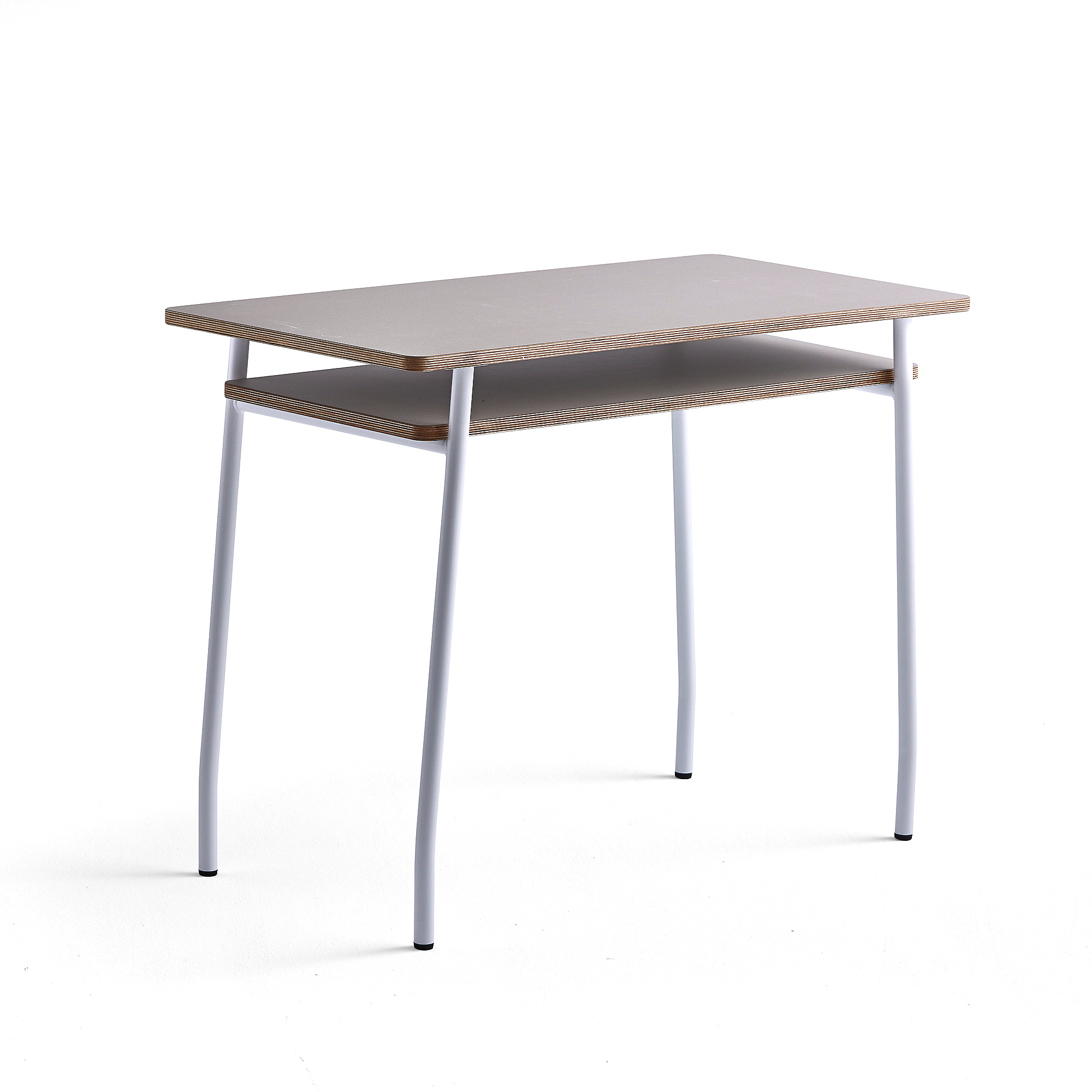 E-shop Stôl NOVUS, 1000x500 mm, biely rám, ílovošedá doska