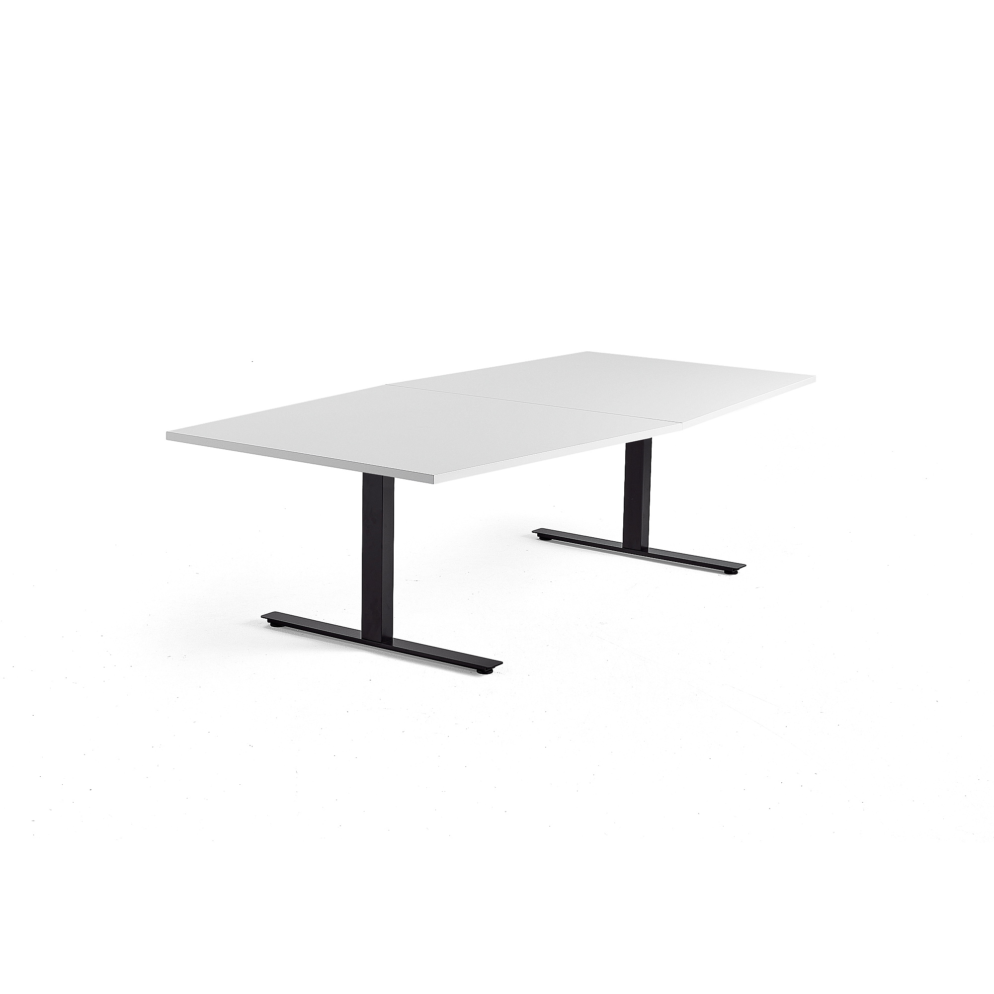 Rokovací stôl MODULUS, 2400x1200 mm, T-rám, čierna, biela