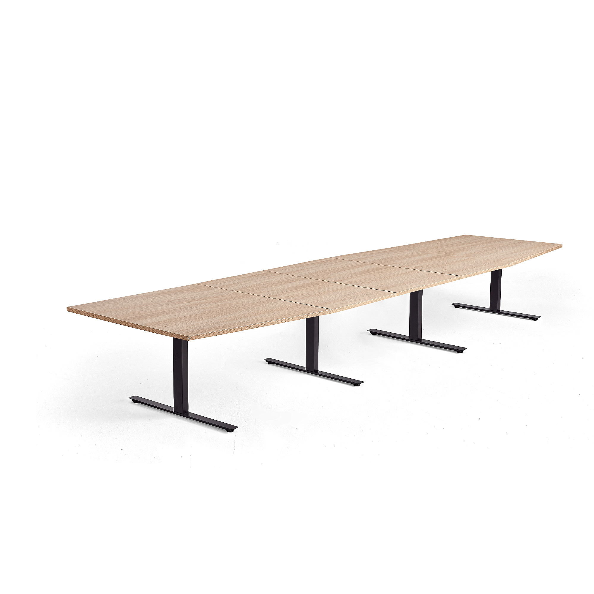 Rokovací stôl MODULUS, 4800x1200 mm, T-rám, čierna, dub
