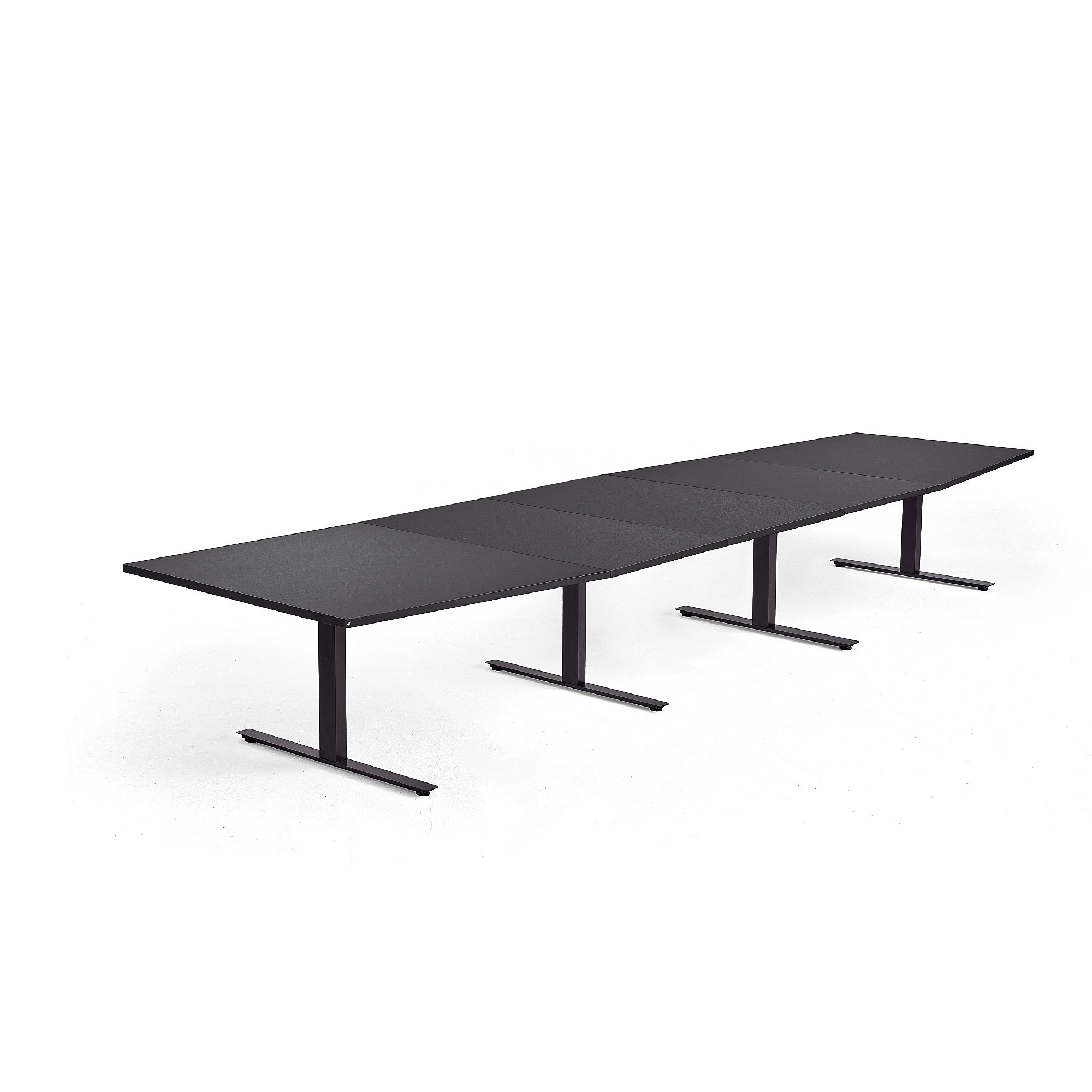 Rokovací stôl MODULUS, 4800x1200 mm, T-rám, čierna, čierna