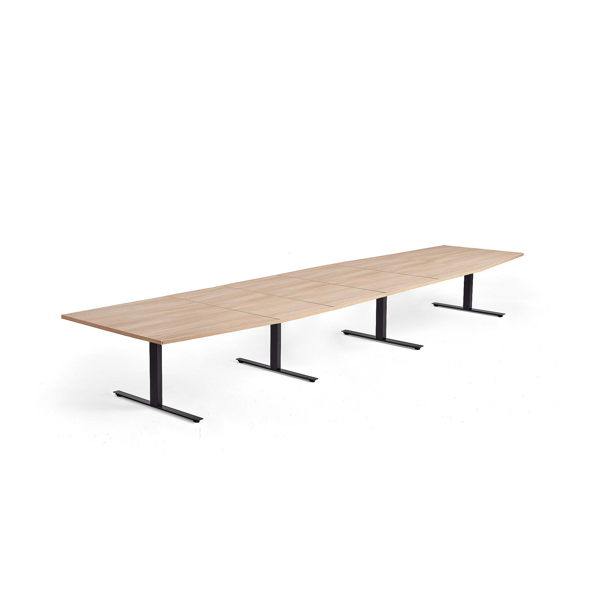 Rokovací stôl MODULUS, 5600x1200 mm, T-rám, čierna, dub