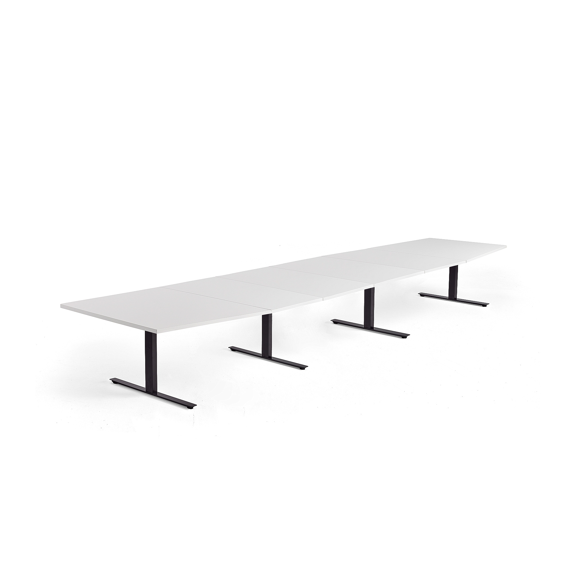 Rokovací stôl MODULUS, 5600x1200 mm, T-rám, čierna, biela