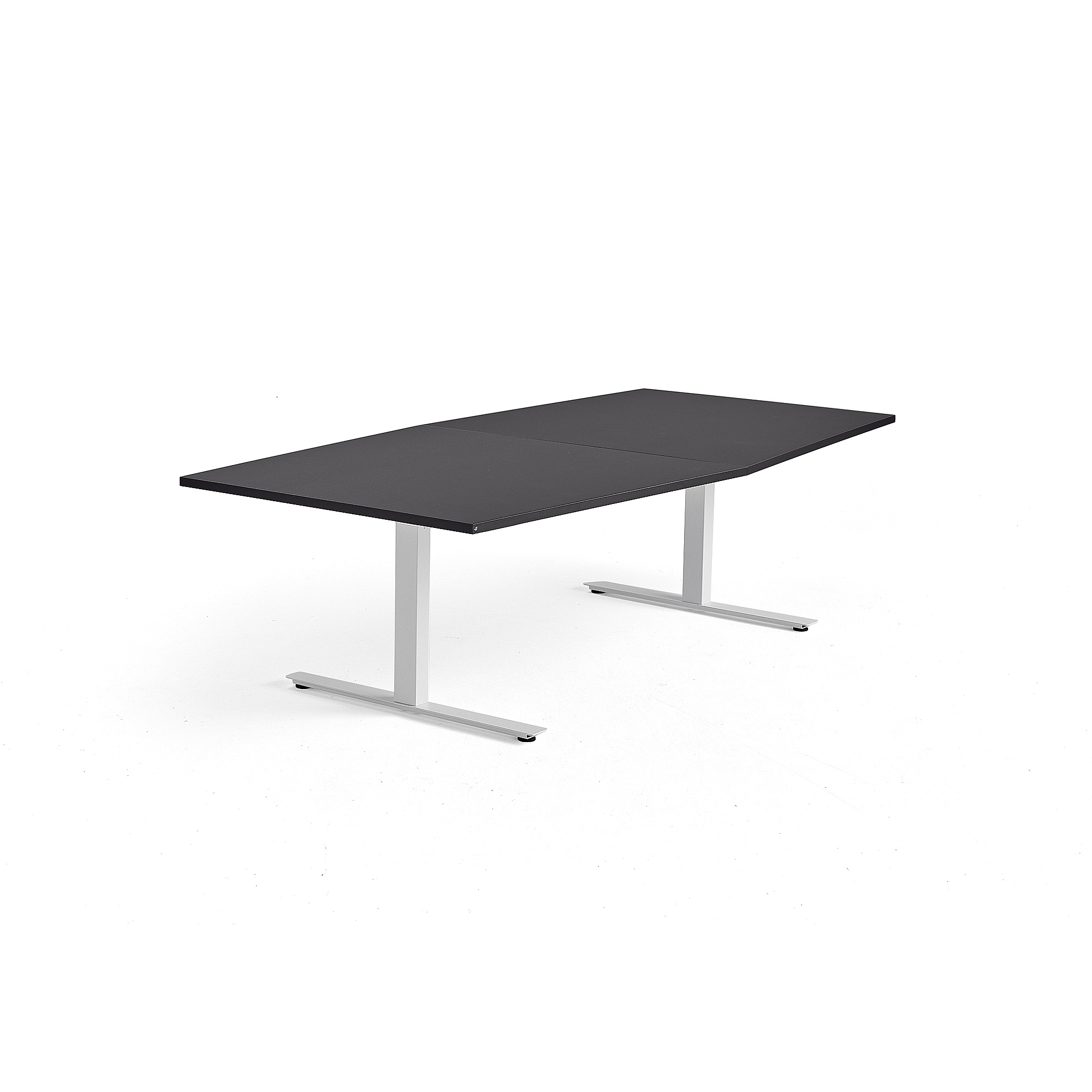 Rokovací stôl MODULUS, 2400x1200 mm, T-rám, biela, čierna