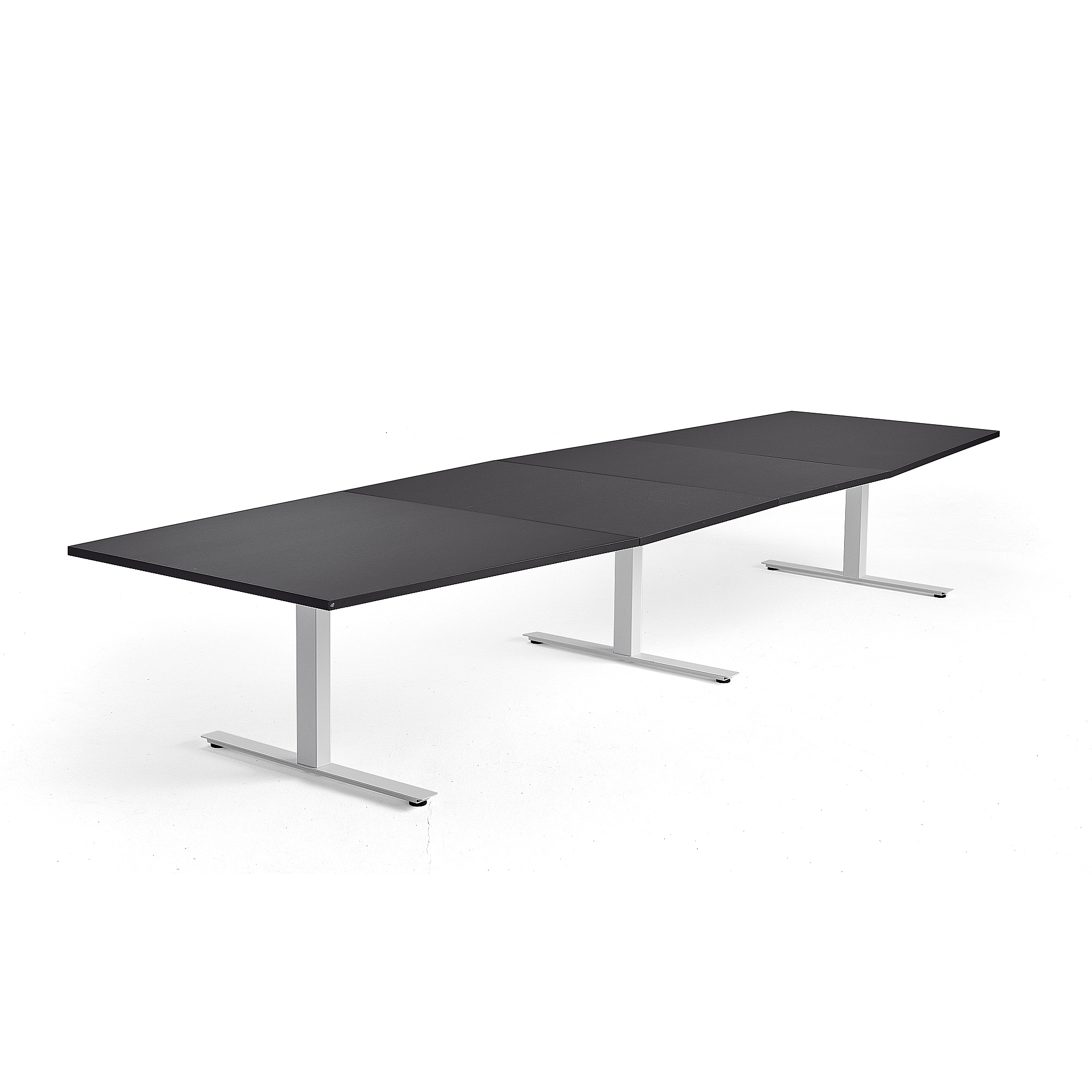 Rokovací stôl MODULUS, 4000x1200 mm, T-rám, biela, čierna