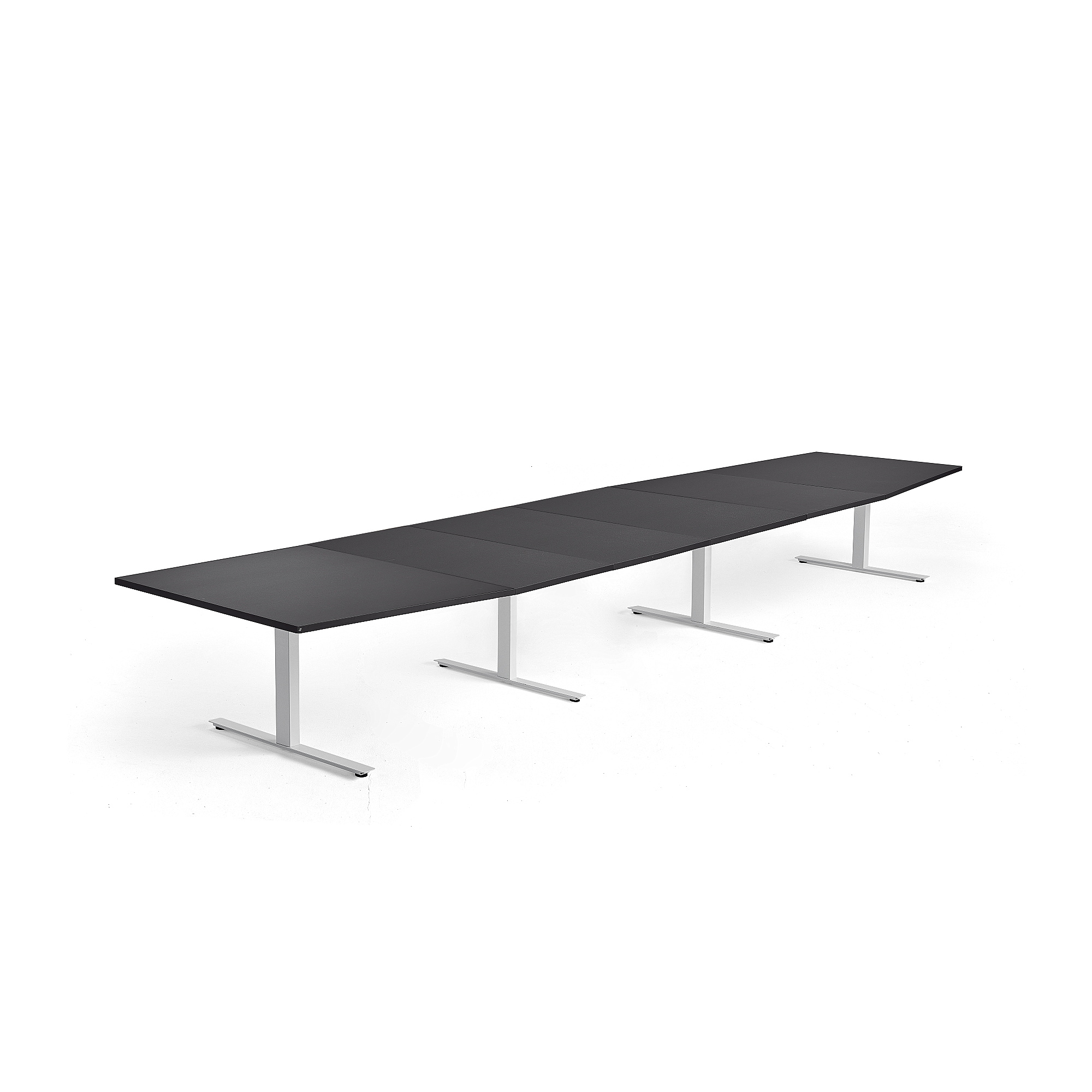 Rokovací stôl MODULUS, 5600x1200 mm, T-rám, biela, čierna