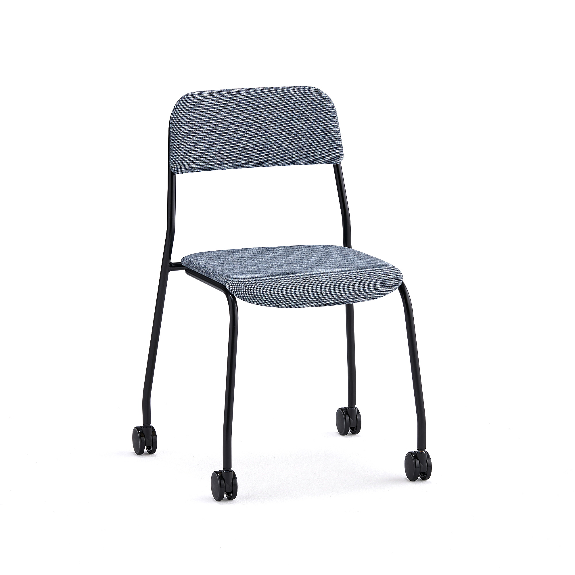 Levně Židle ATTEND, s kolečky, černá, modrošedá