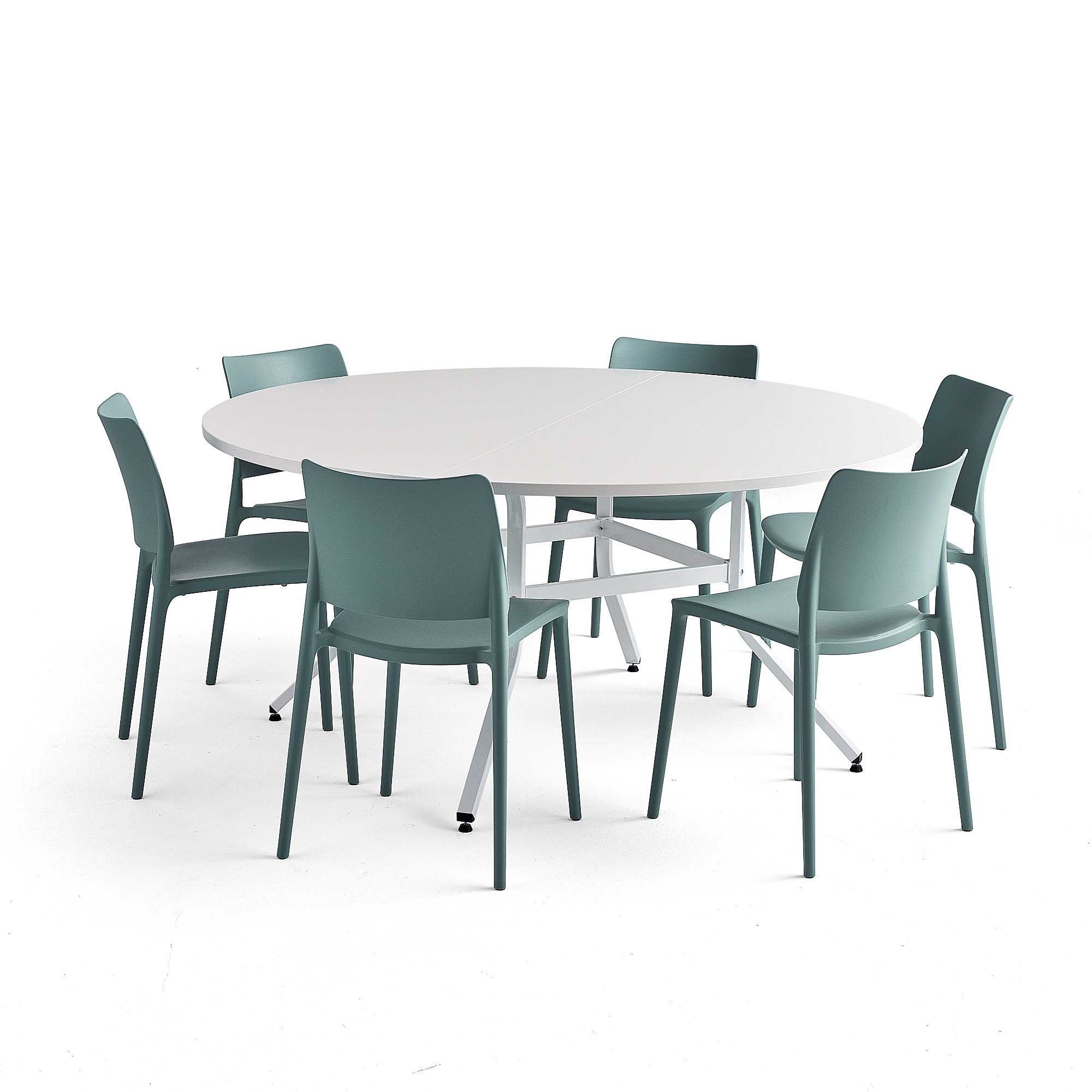 E-shop Zostava nábytku: 1 stôl Various + 6 tyrkysových stoličiek Rio