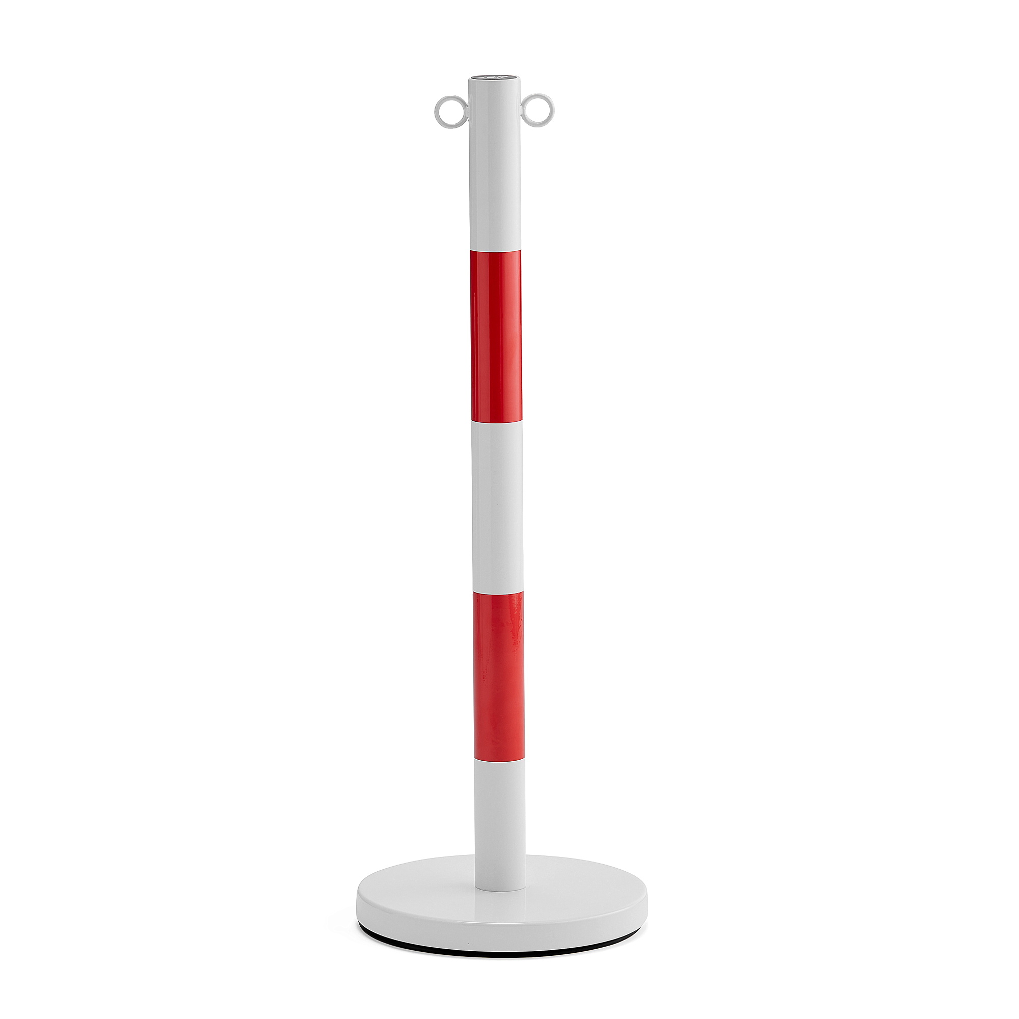 E-shop Kovový zahradzovací stĺpik, 1000 mm, bielo-červený