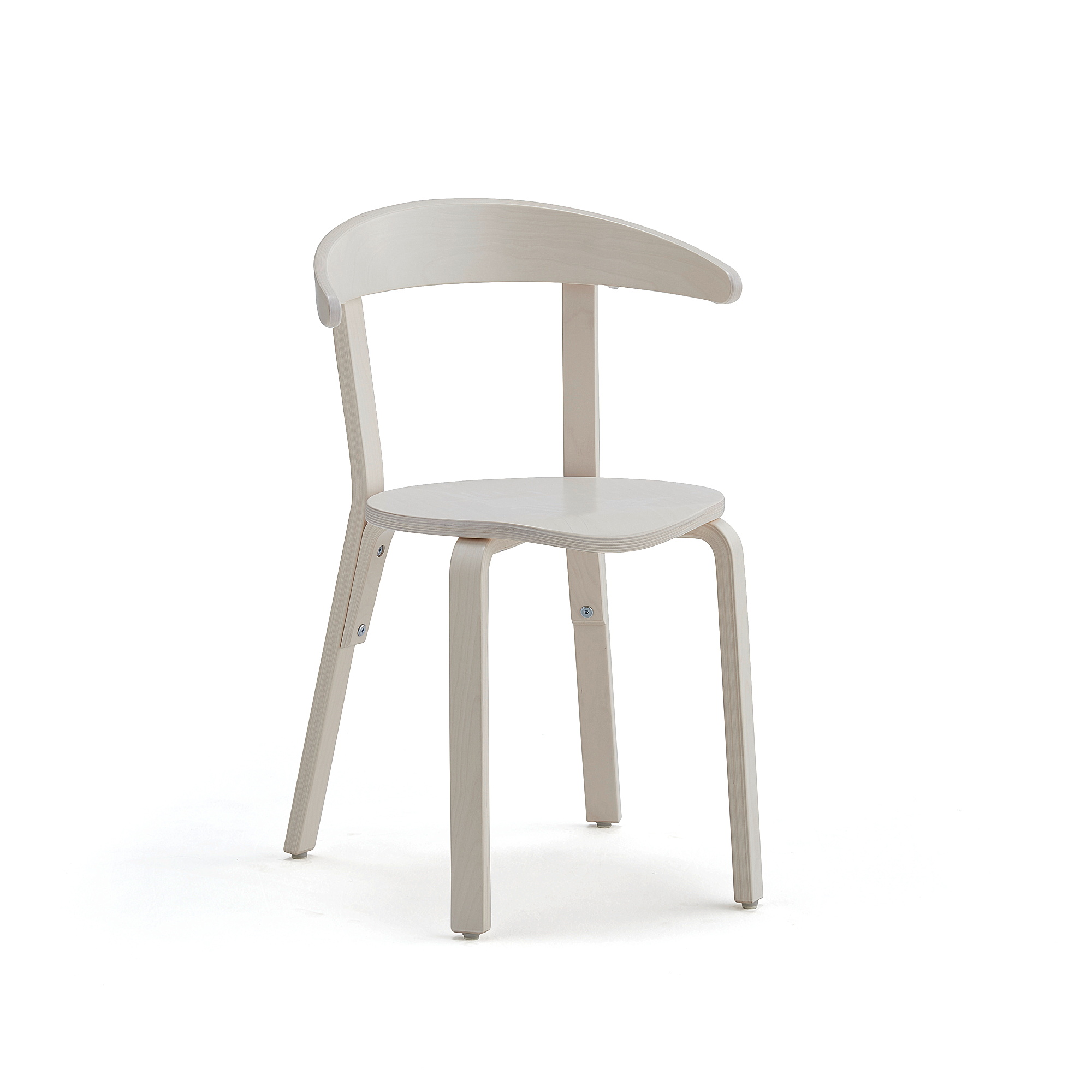 E-shop Drevená stolička do jedálne LINUS, V 450 mm, breza, dyha - biela