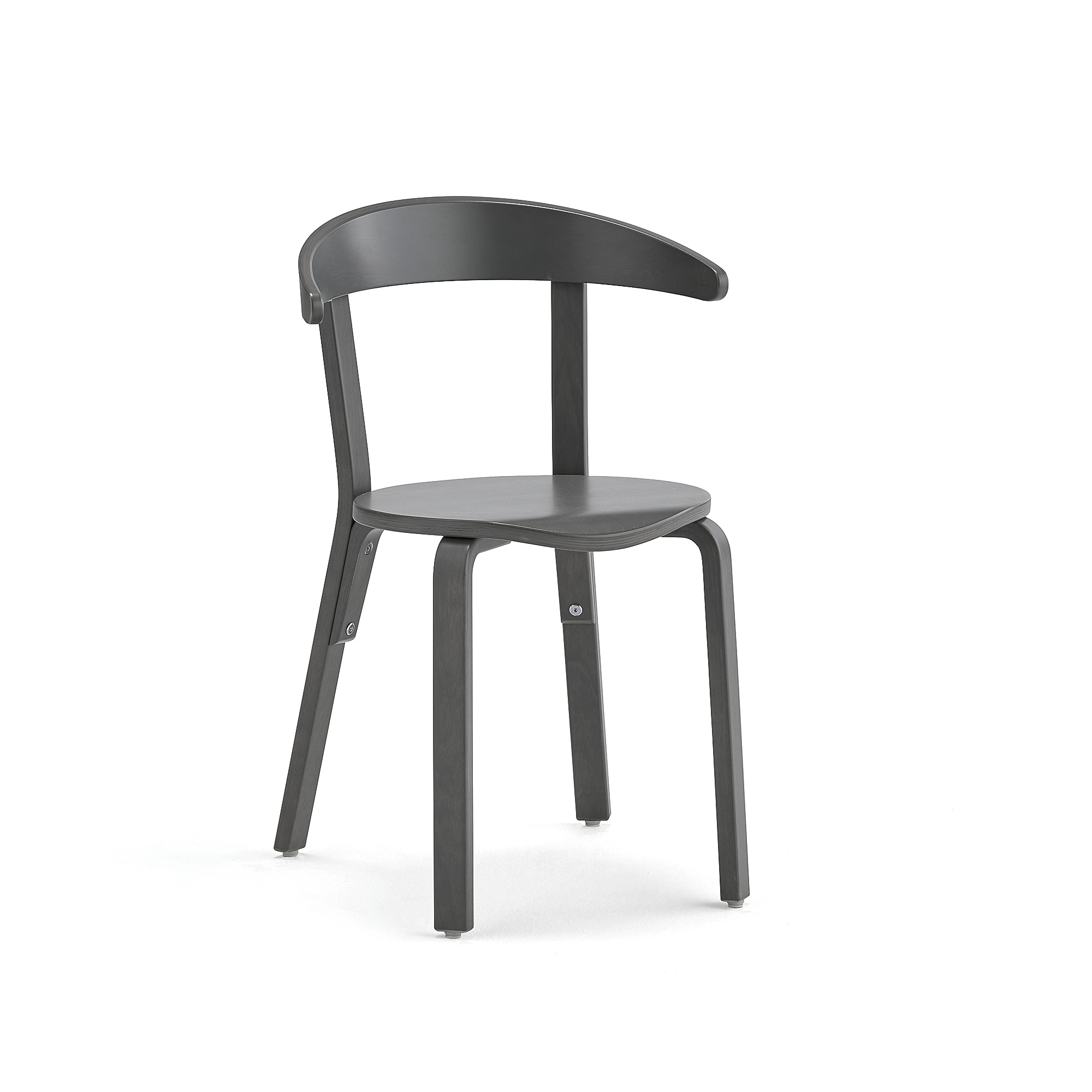 Dřevěná židle LINUS, výška sedáku 450 mm, dýha, šedá