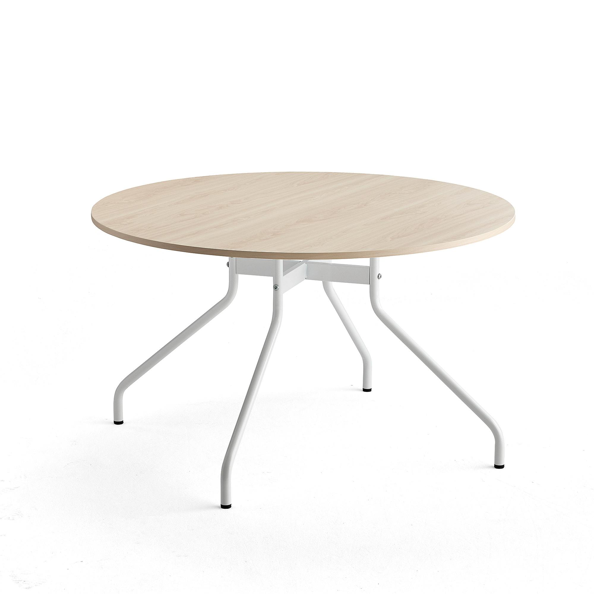 E-shop Stôl AROUND, Ø 1200 mm, breza, biela