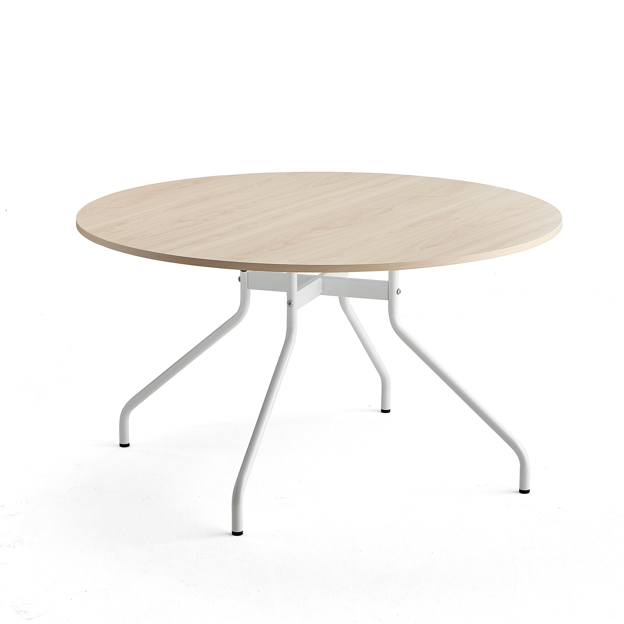 E-shop Stôl AROUND, Ø 1300 mm, breza, biela