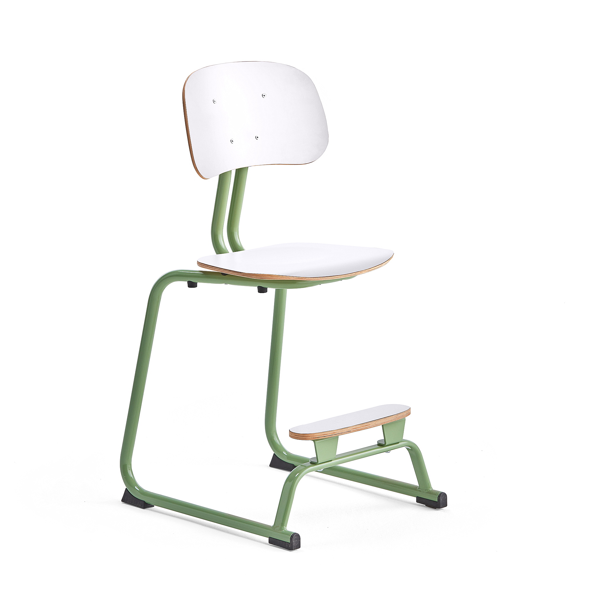 Školní židle YNGVE, ližinová podnož, výška 520 mm, zelená/bílá