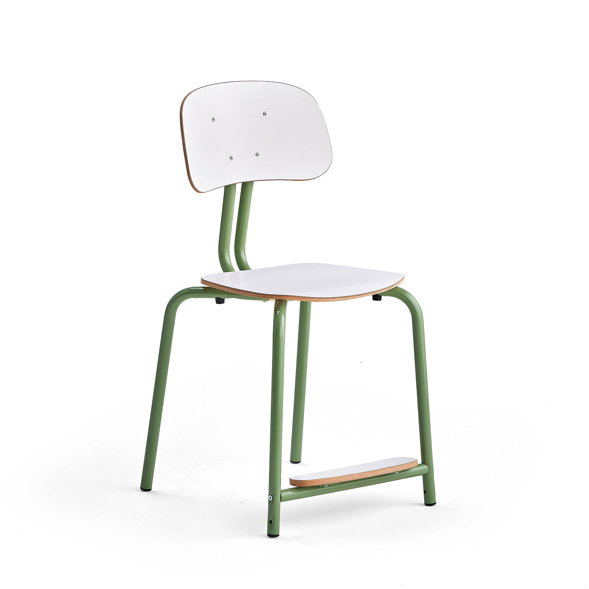 Levně Školní židle YNGVE, 4 nohy, výška 500 mm, zelená/bílá