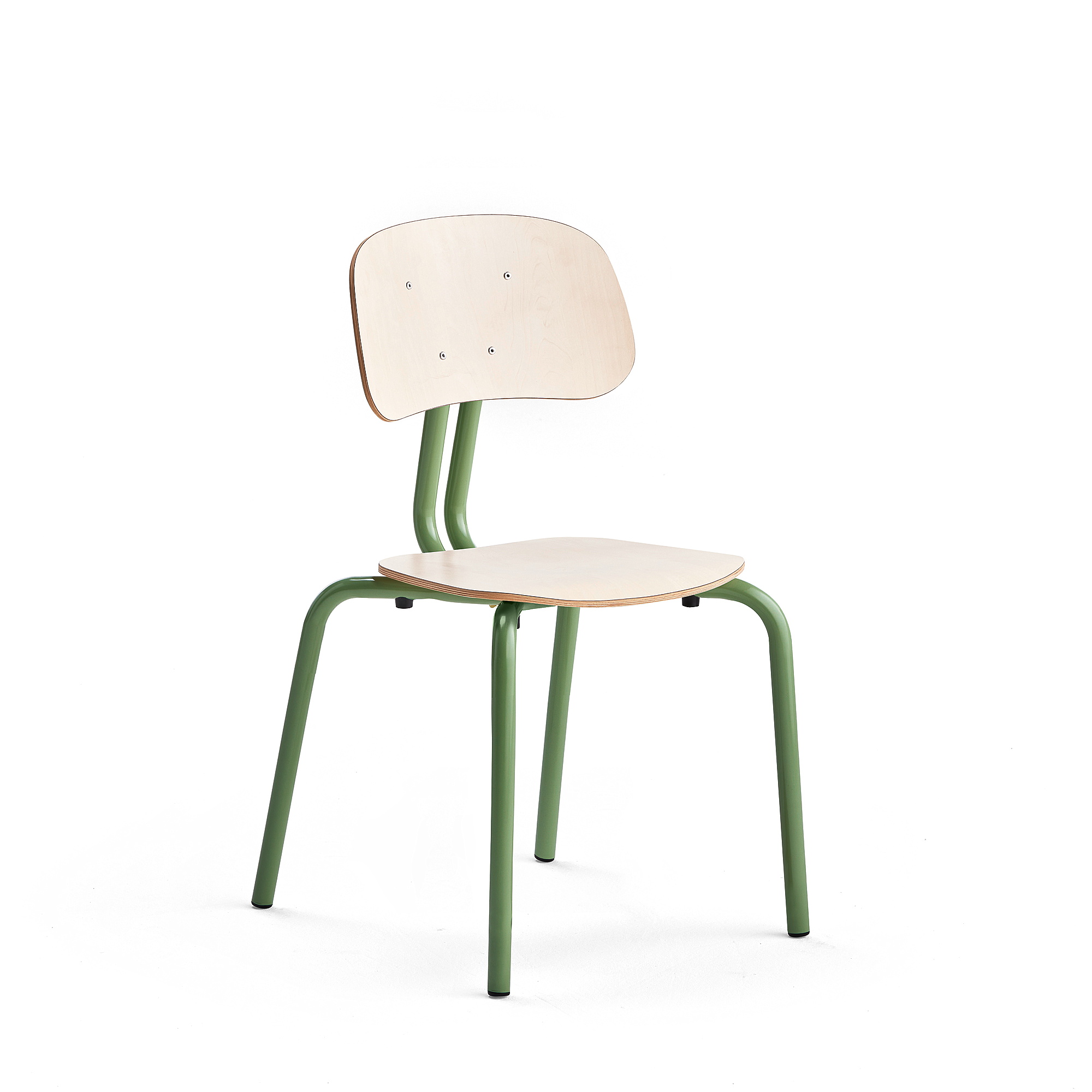 Levně Školní židle YNGVE, 4 nohy, výška 460 mm, zelená/bříza