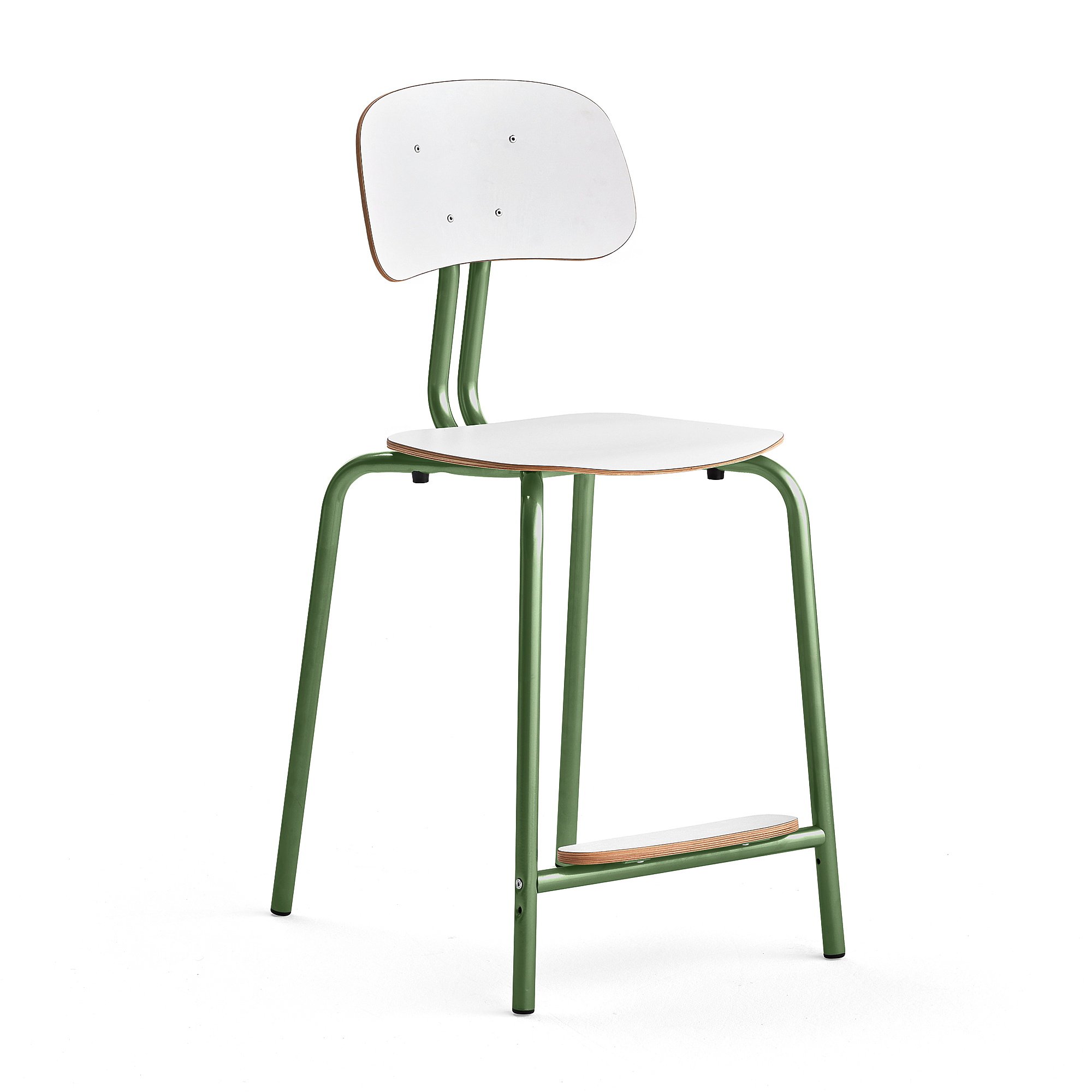 Školní židle YNGVE, 4 nohy, výška 610 mm, zelená/bílá