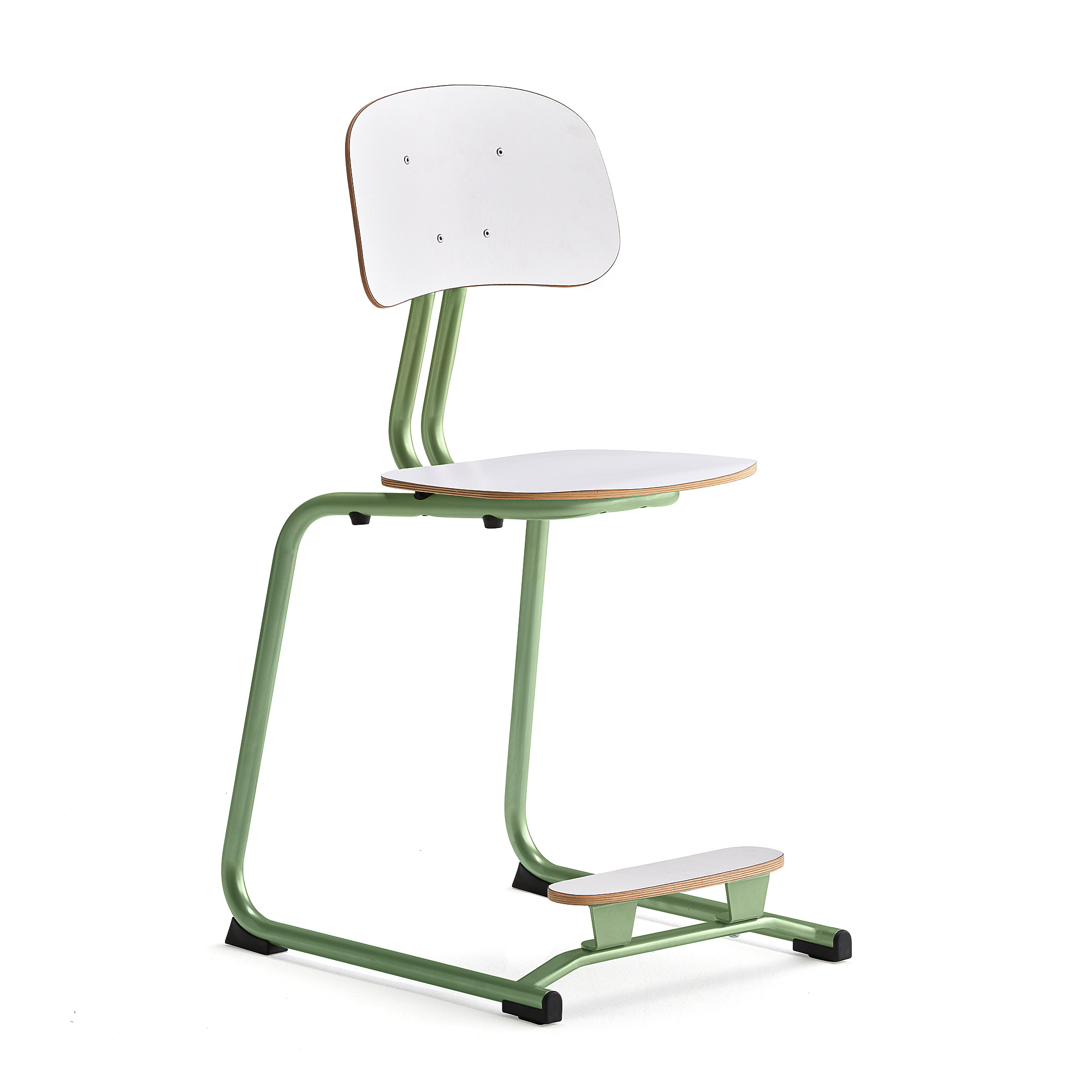 Školní židle YNGVE, ližinová podnož, výška 500 mm, zelená/bílá