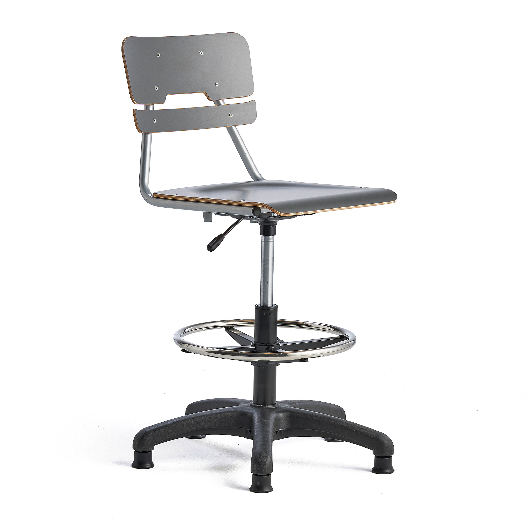 Otočná židle LEGERE, velký sedák, s kluzáky, nastavitelná výška 500-690 mm, antracitově šedá