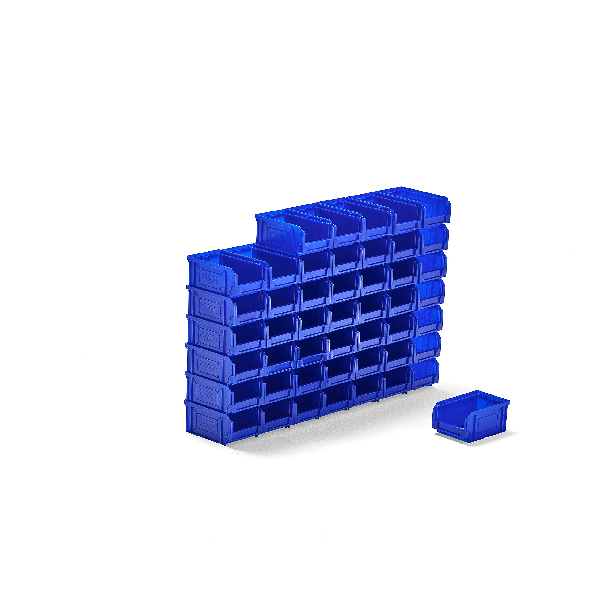 Plastové boxy APART, Š 105 x H 165 x V 80 mm, 48 ks, modré