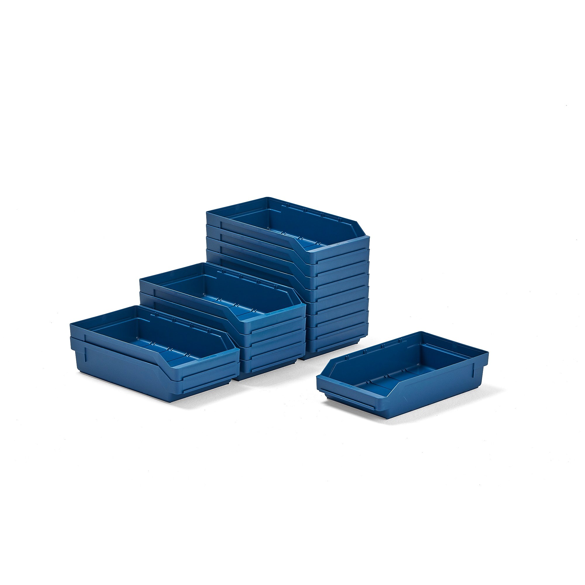 Plastové boxy na súčiastky REACH, 400x240x95 mm, 15 ks, modré
