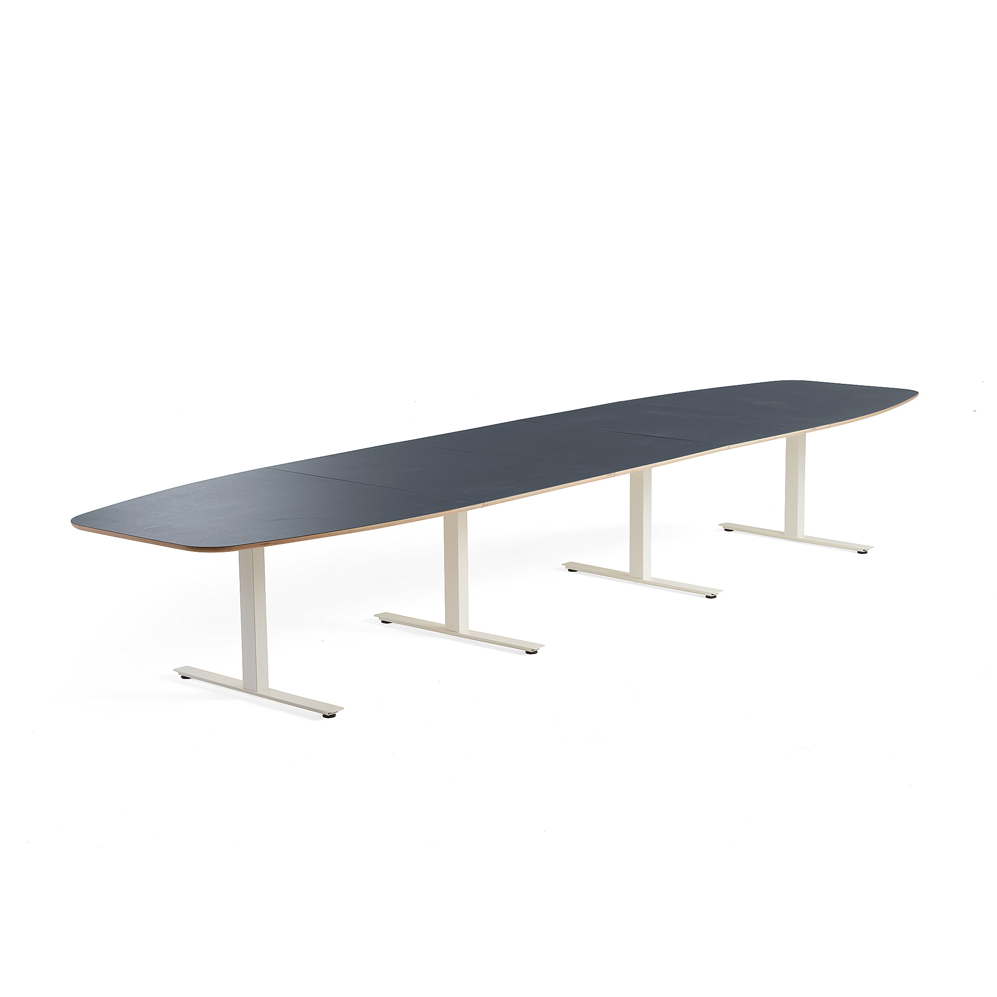 Jednací stůl AUDREY, 4800x1200 mm, bílý rám, šedomodrá deska