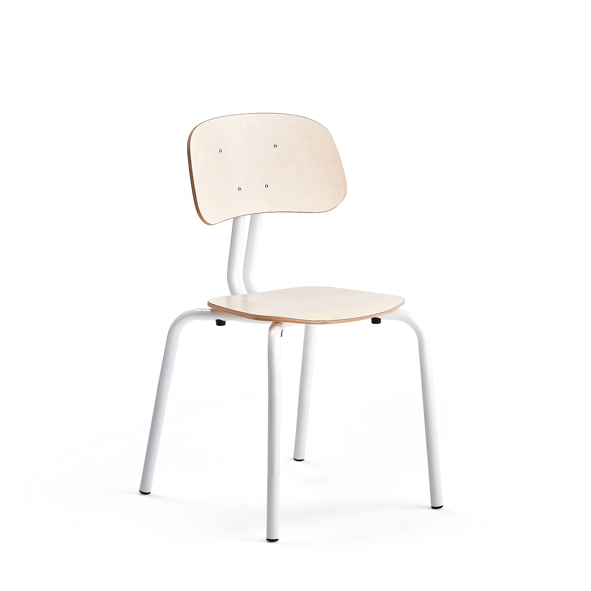 Školní židle YNGVE, 4 nohy, výška 460 mm, bílá/bříza