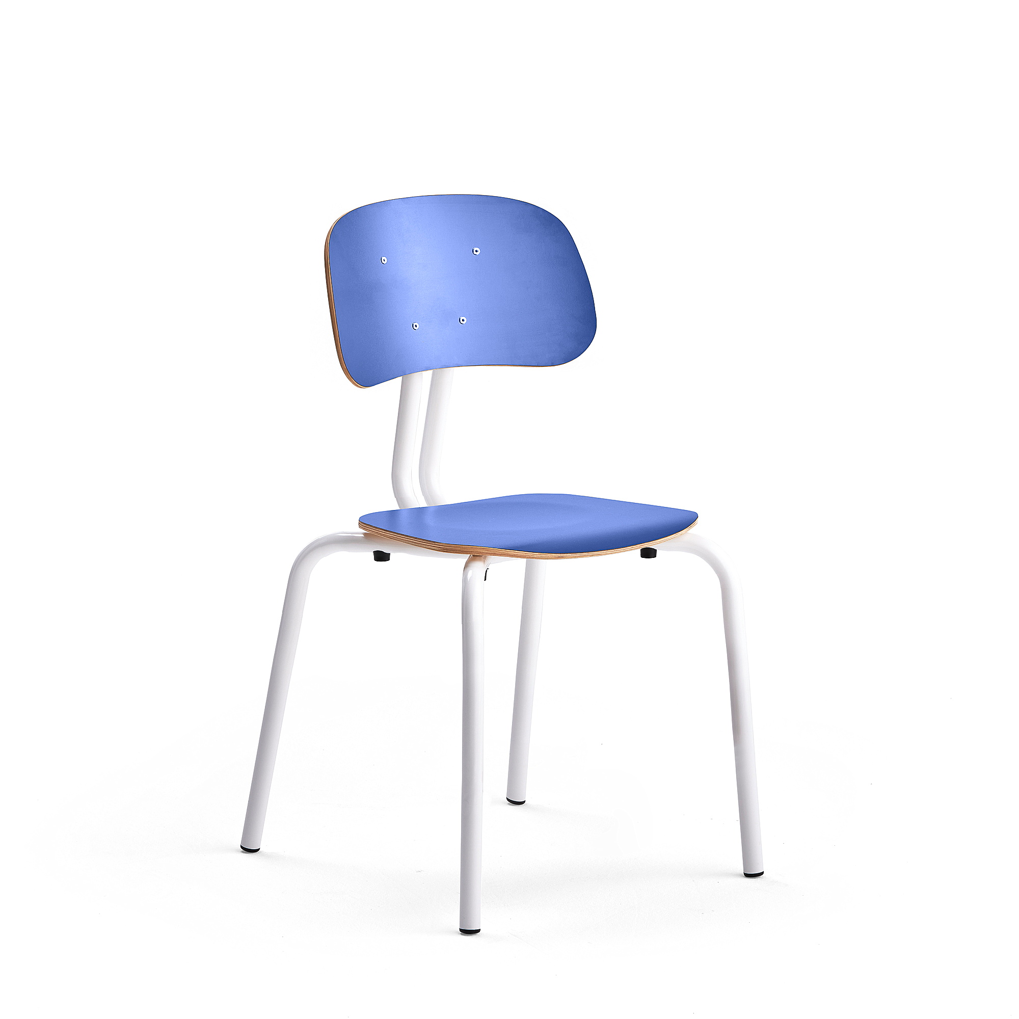 Školní židle YNGVE, 4 nohy, výška 460 mm, bílá/modrá
