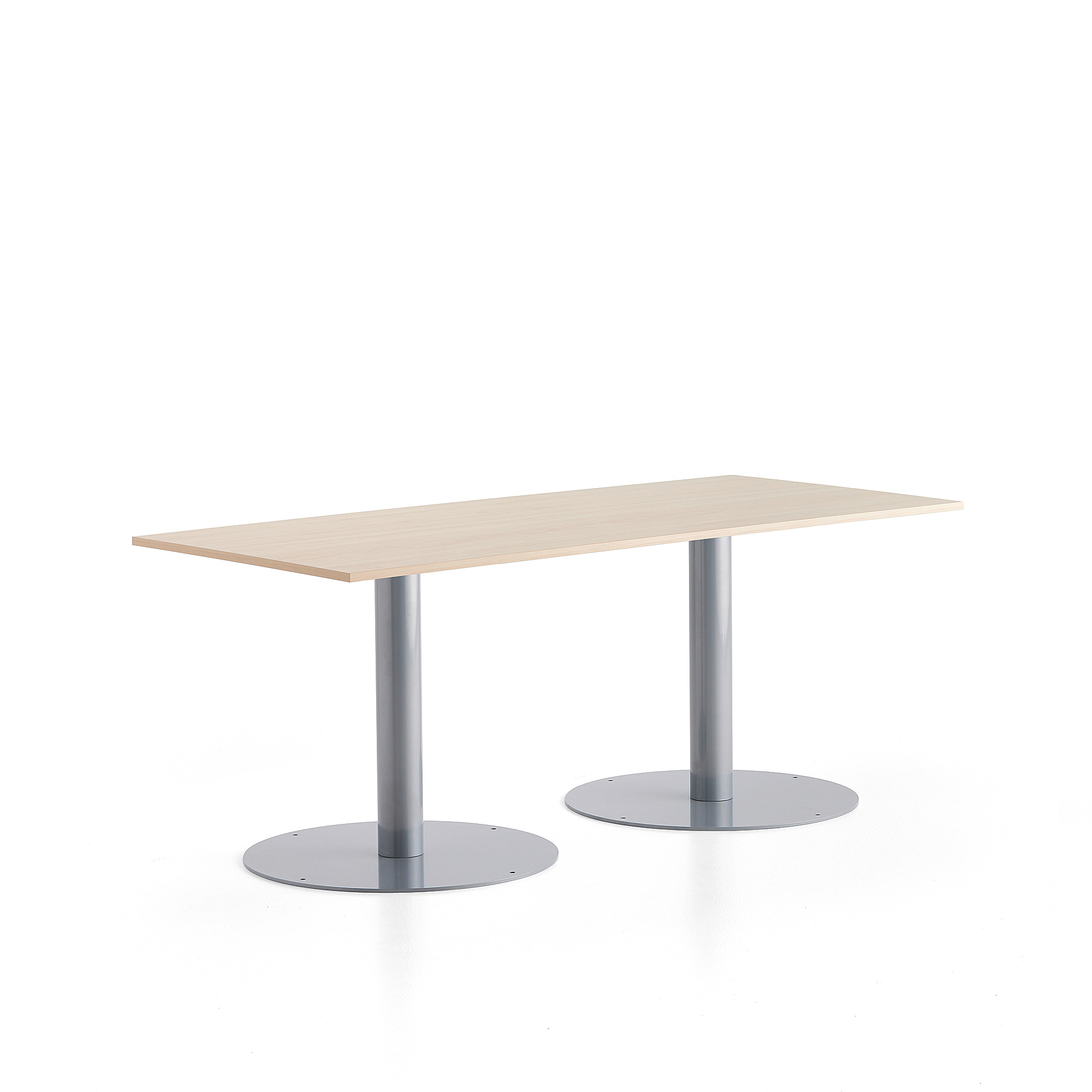 Stôl ALVA, 1800x800x720 mm, strieborná, breza