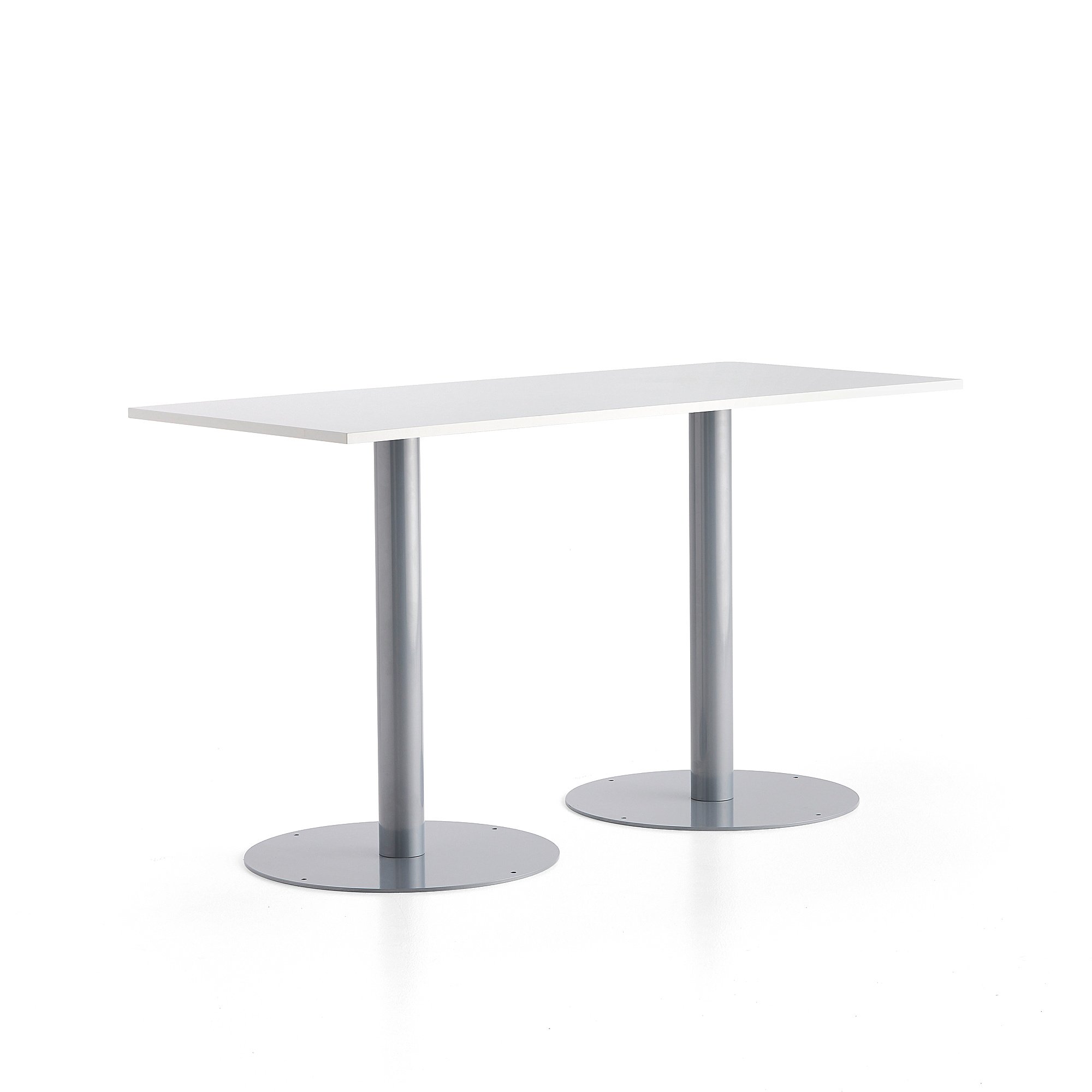 Barový stôl ALVA, 1800x800x1000 mm, strieborná, biela