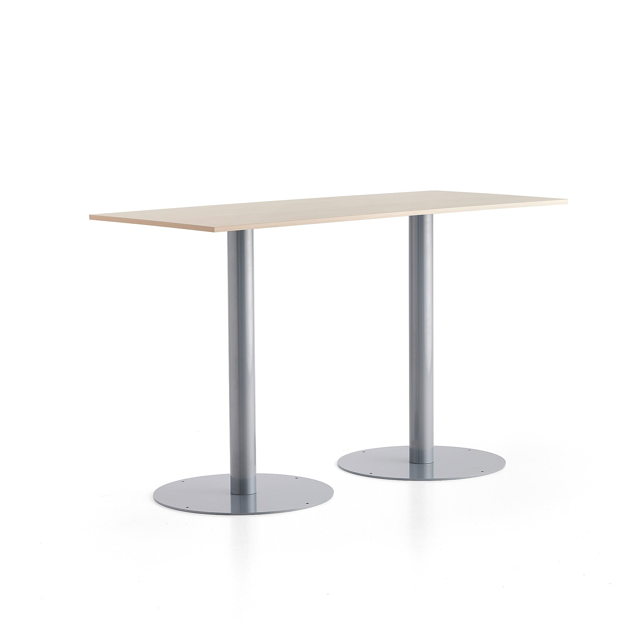 Barový stůl ALVA, 1800x800x1100 mm, stříbrná, bříza