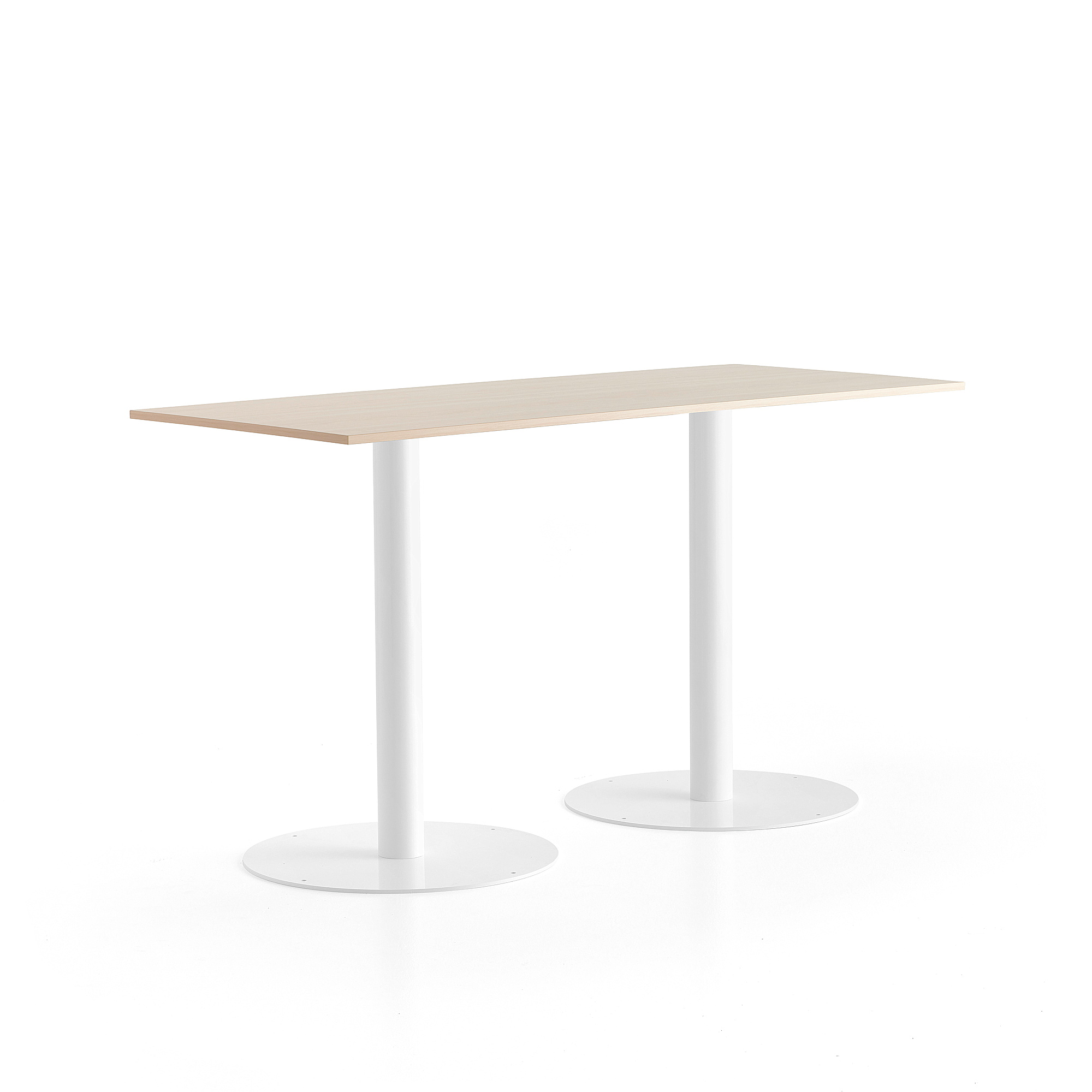 Barový stôl ALVA, 1800x800x1000 mm, biela, breza