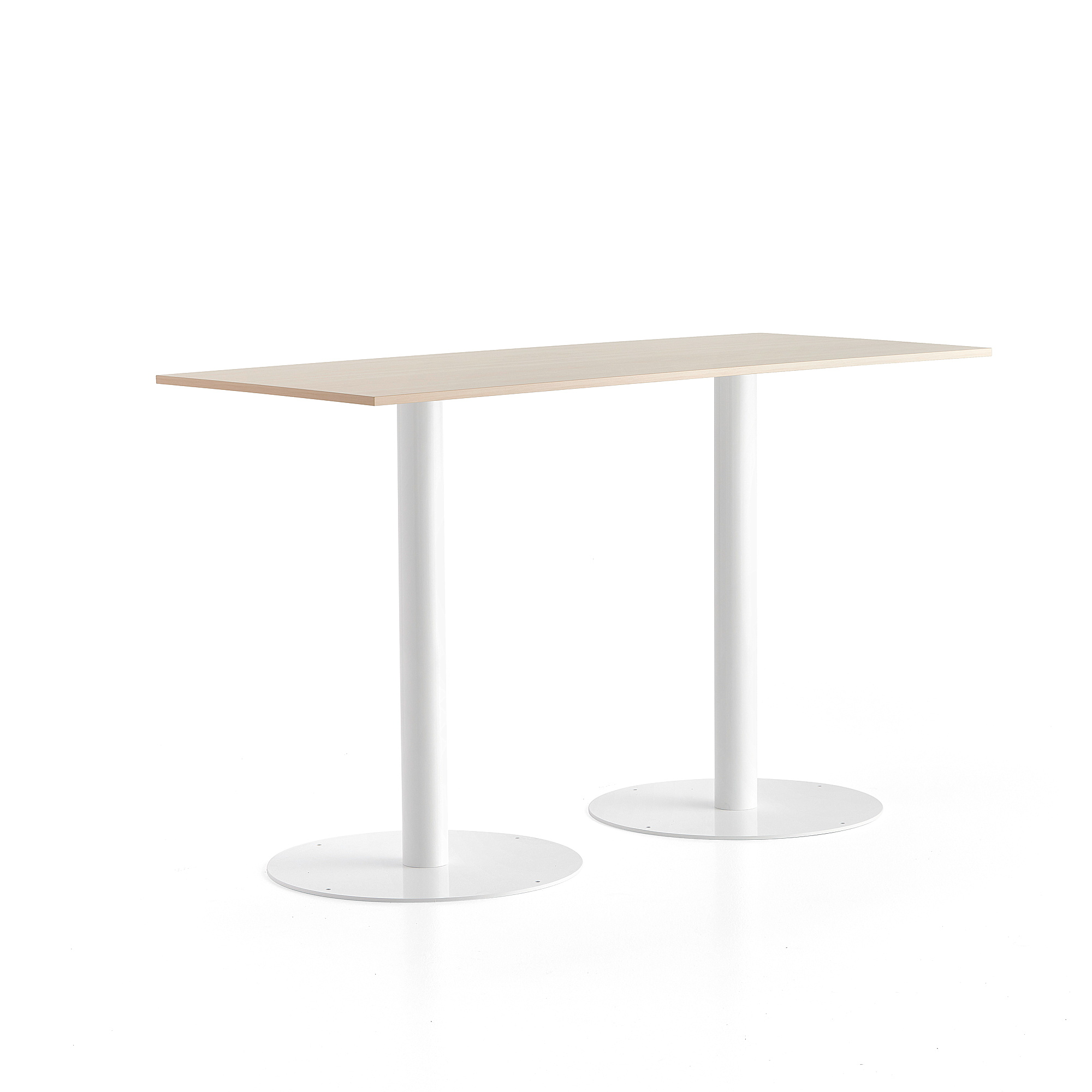 E-shop Barový stôl ALVA, 1800x800x1100 mm, biela, breza
