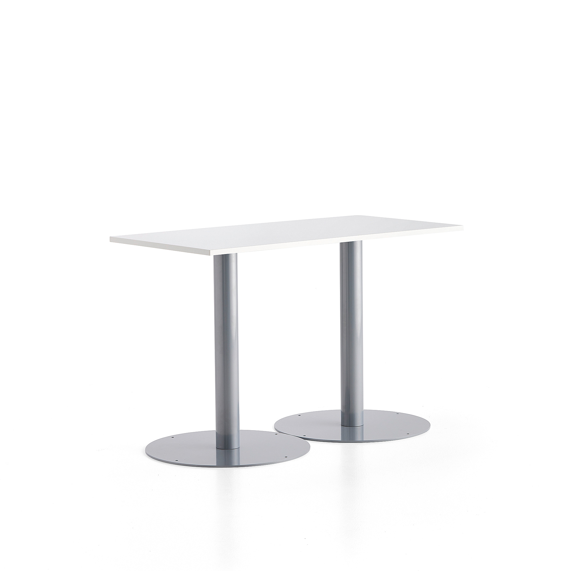 Stôl ALVA, 1400x700x900 mm, strieborná, biela
