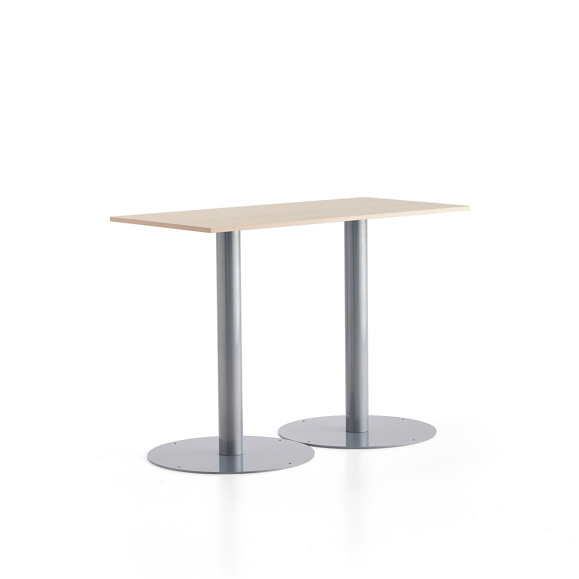 Barový stůl ALVA, 1400x700x1000 mm, stříbrná, bříza