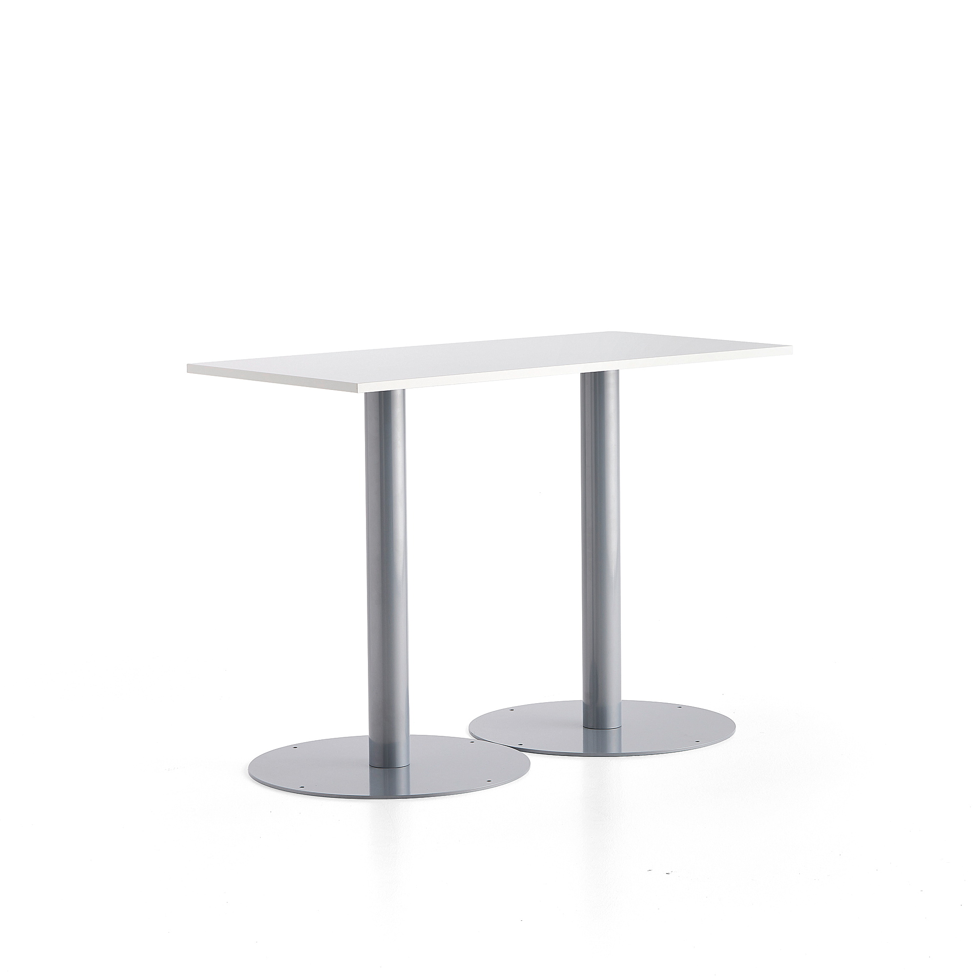 Barový stůl ALVA, 1400x700x1000 mm, stříbrná, bílá