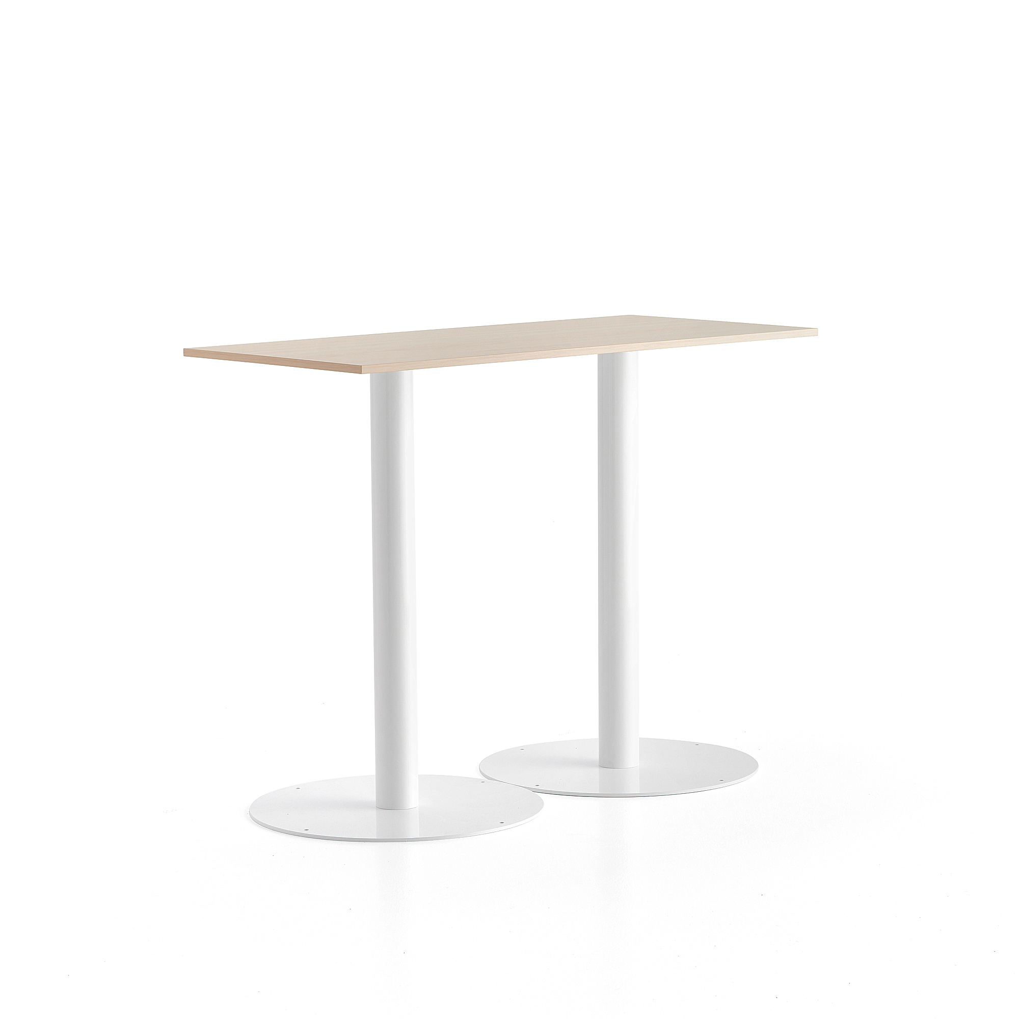 E-shop Barový stôl ALVA, 1400x700x1100 mm, biela, breza