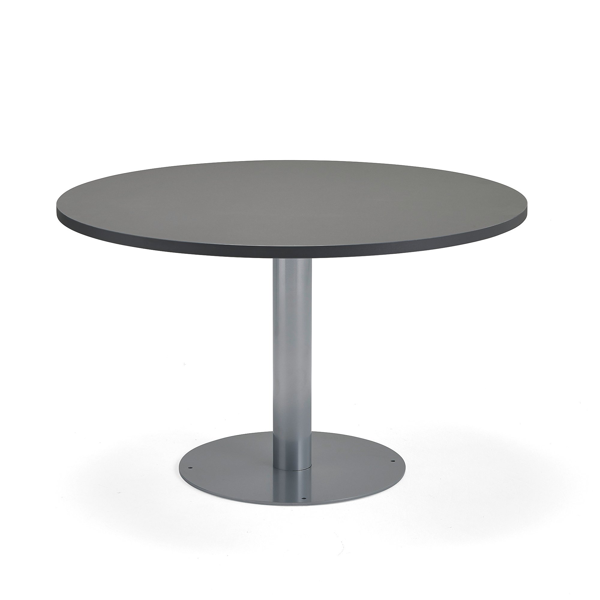 Stůl GATHER, Ø 900x720 mm, HPL laminát, stříbrná, antracitově šedá