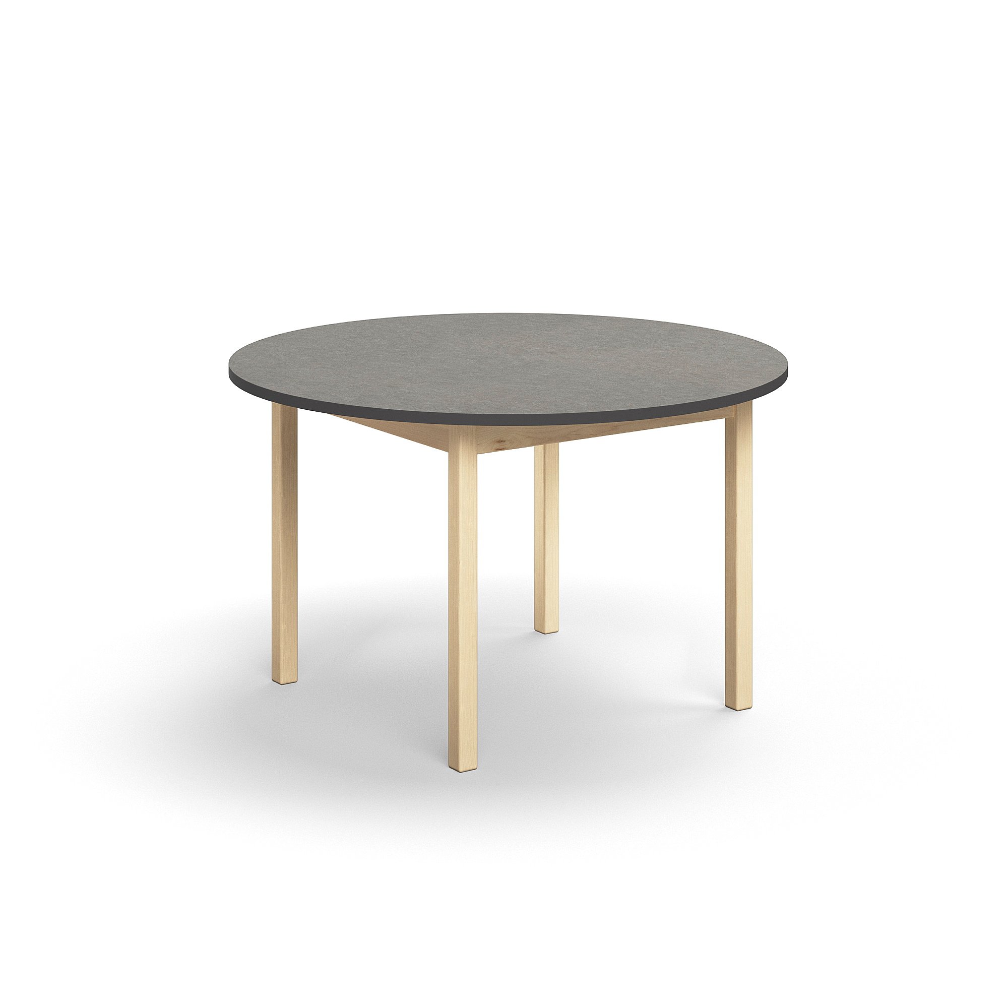 Stůl DECIBEL, Ø1200x720 mm, akustické linoleum, bříza/tmavě šedá