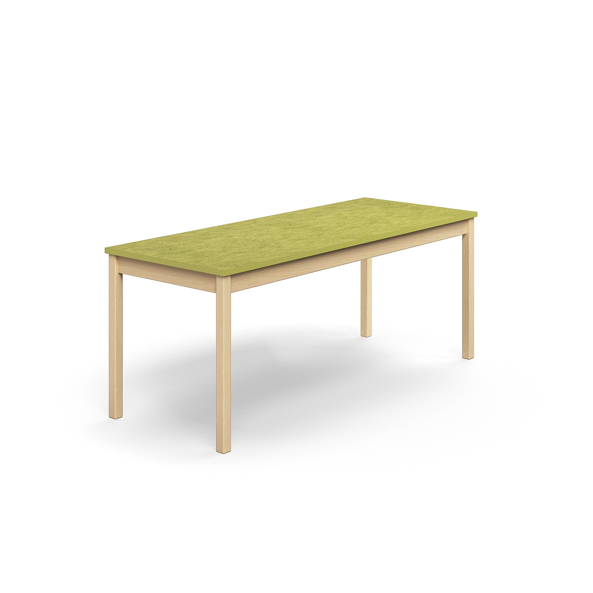 Levně Stůl DECIBEL, 1800x700x720 mm, akustické linoleum, bříza/limetkově zelená