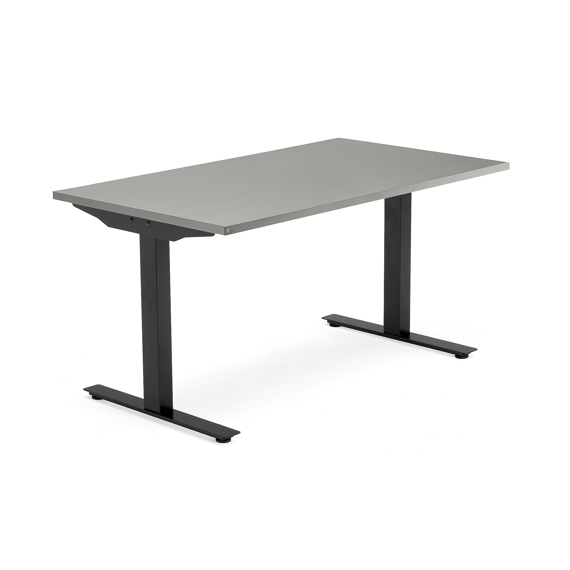 Psací stůl MODULUS, T-nohy, 1400x800 mm, černý rám, světle šedá