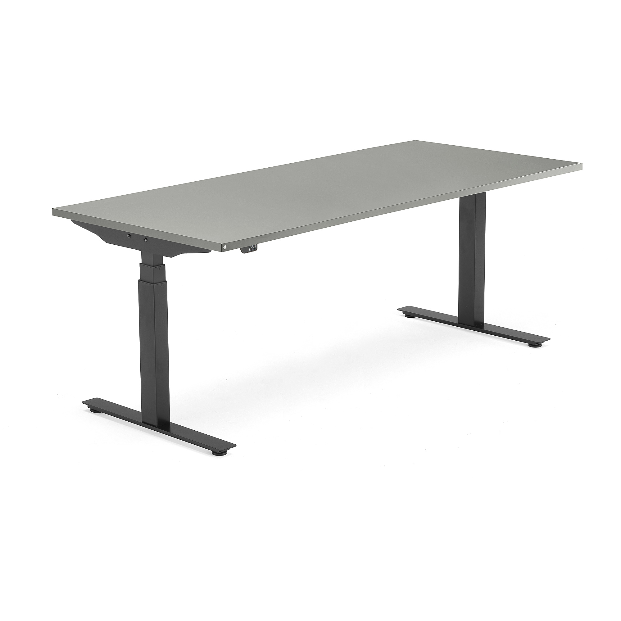 Výškově nastavitelný stůl MODULUS, 1800x800 mm, černý rám, světle šedá