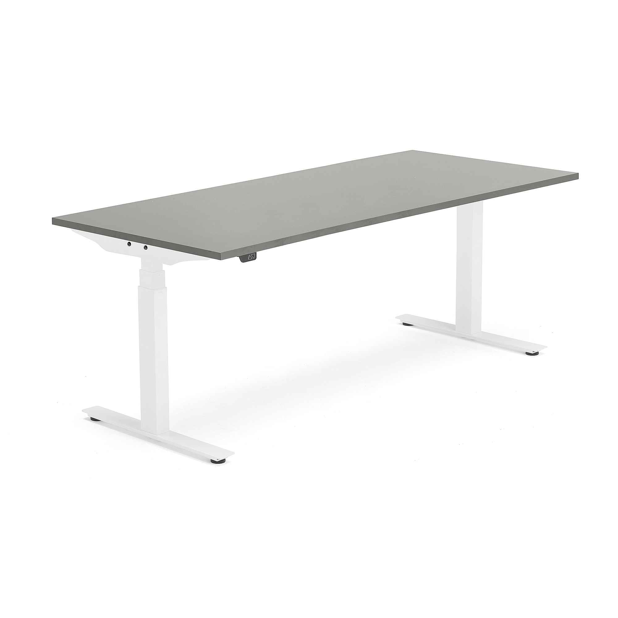 Výškově nastavitelný stůl MODULUS, 1800x800 mm, bílý rám, světle šedá