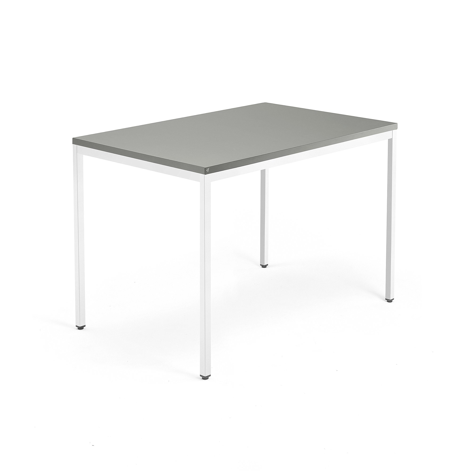 Psací stůl QBUS, 4 nohy, 1200x800 mm, bílý rám, světle šedá