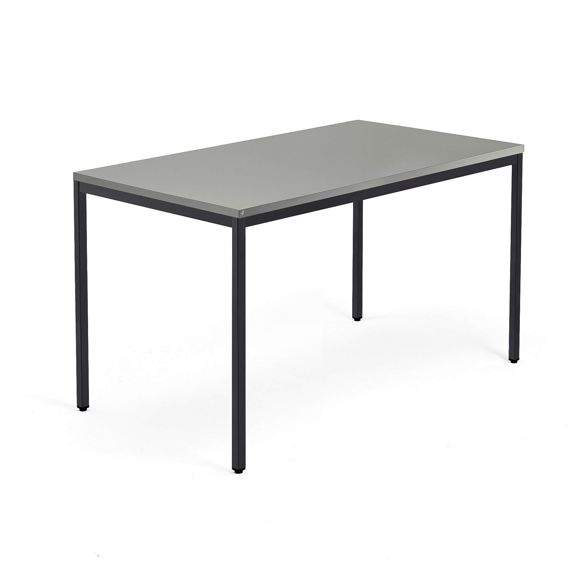 Psací stůl QBUS, 4 nohy, 1400x800 mm, černý rám, světle šedá