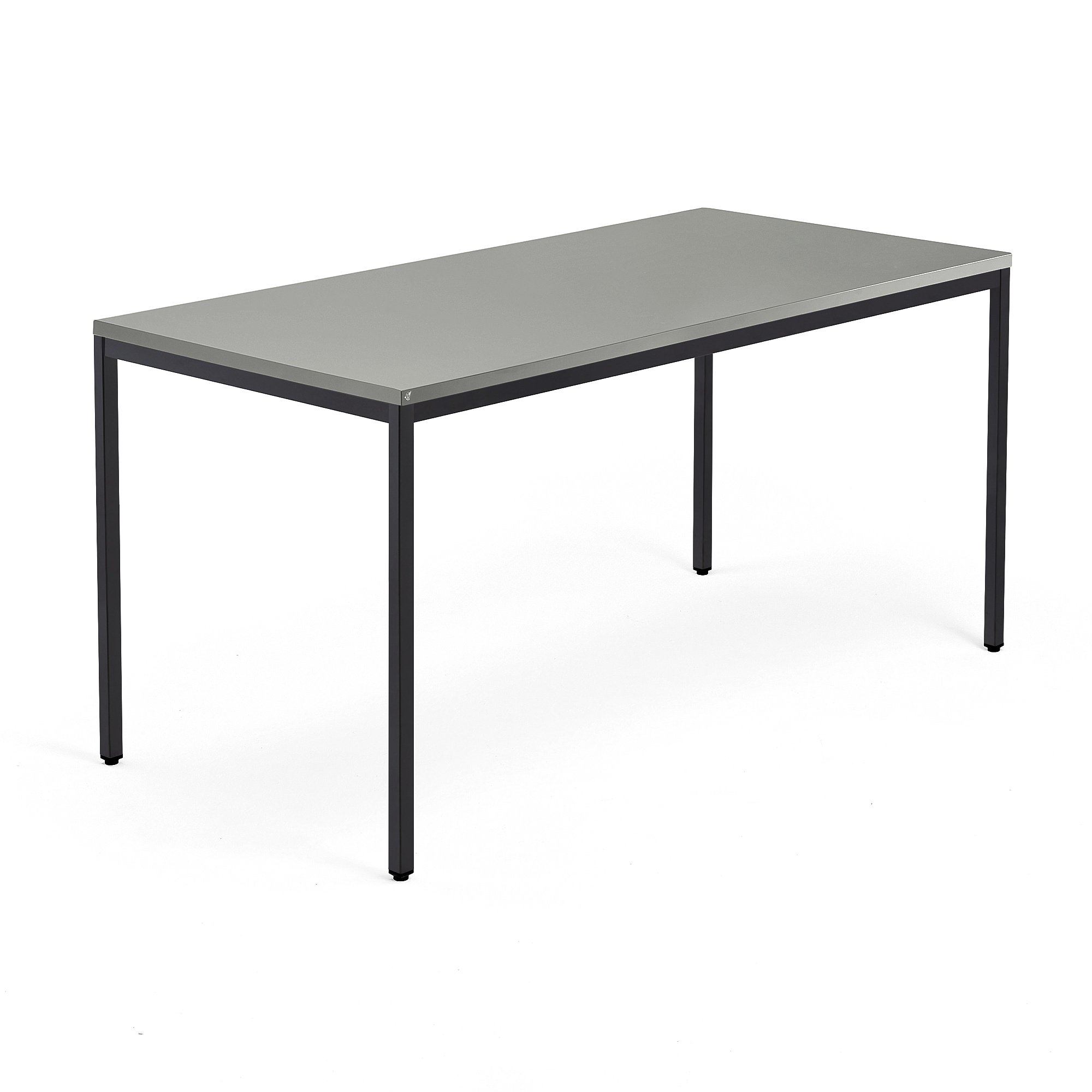 Levně Jednací stůl QBUS, 4 nohy, 1600x800 mm, černý rám, světle šedá