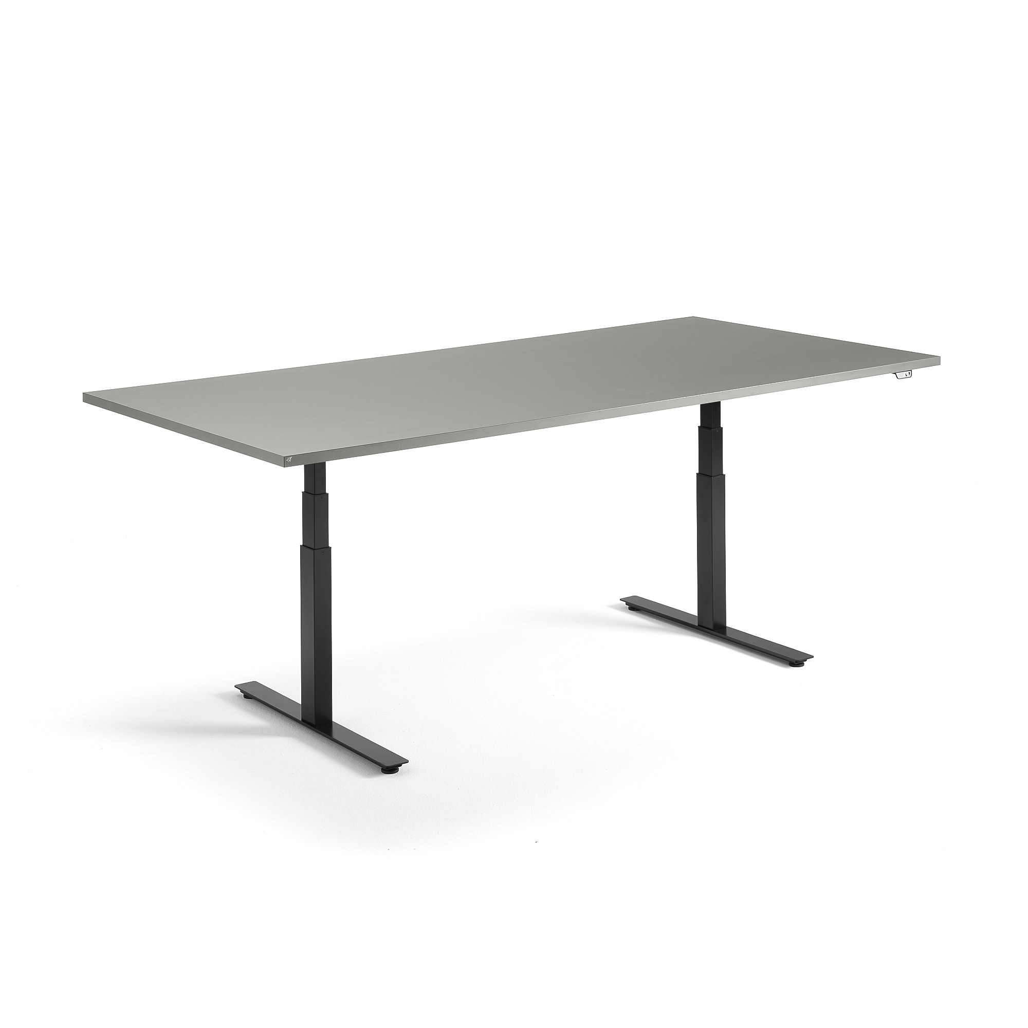 Nastaviteľný rokovací stôl MODULUS, 2400x1200 mm, čierna, svetlošedá