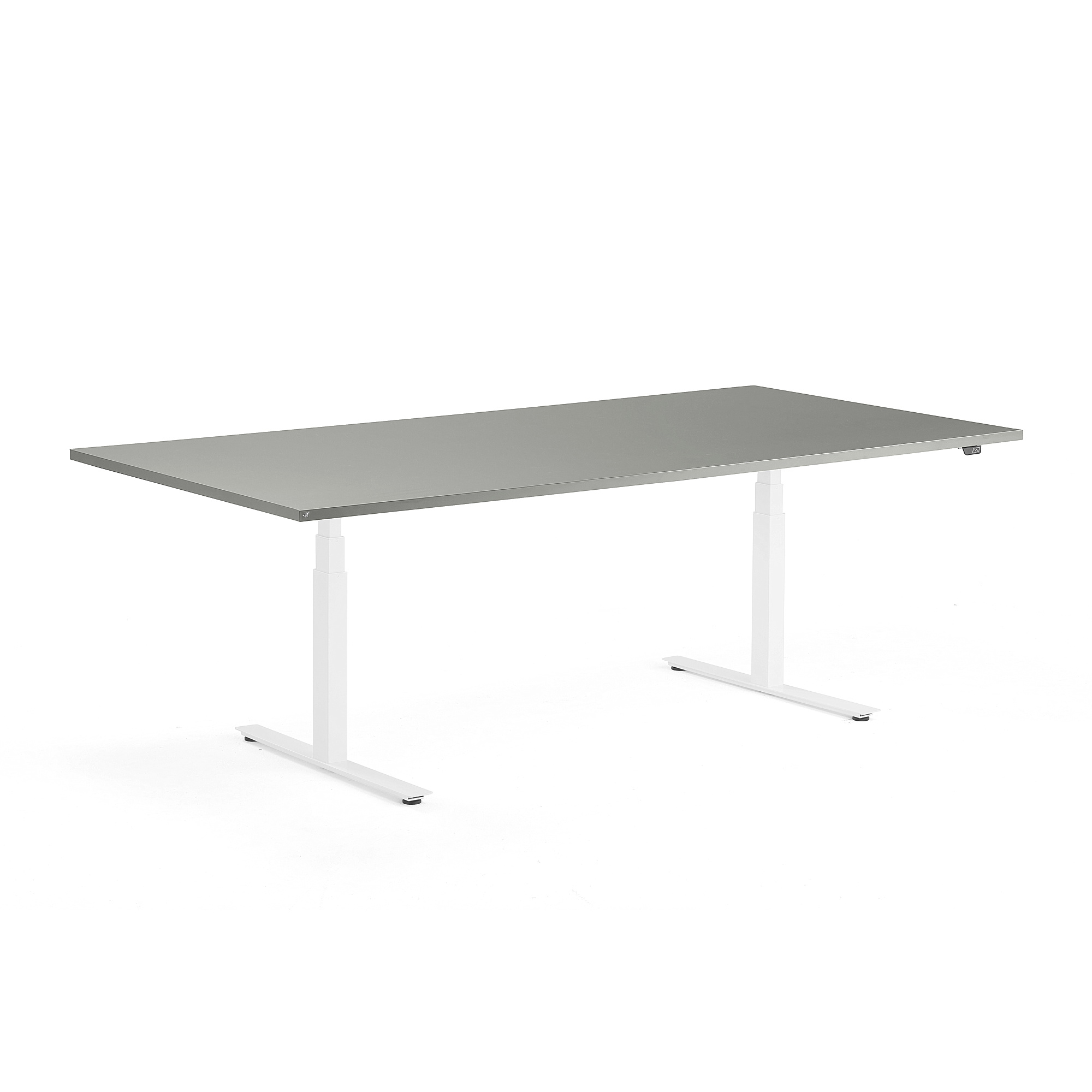 Nastaviteľný rokovací stôl MODULUS, 2400x1200 mm, biela, svetlošedá