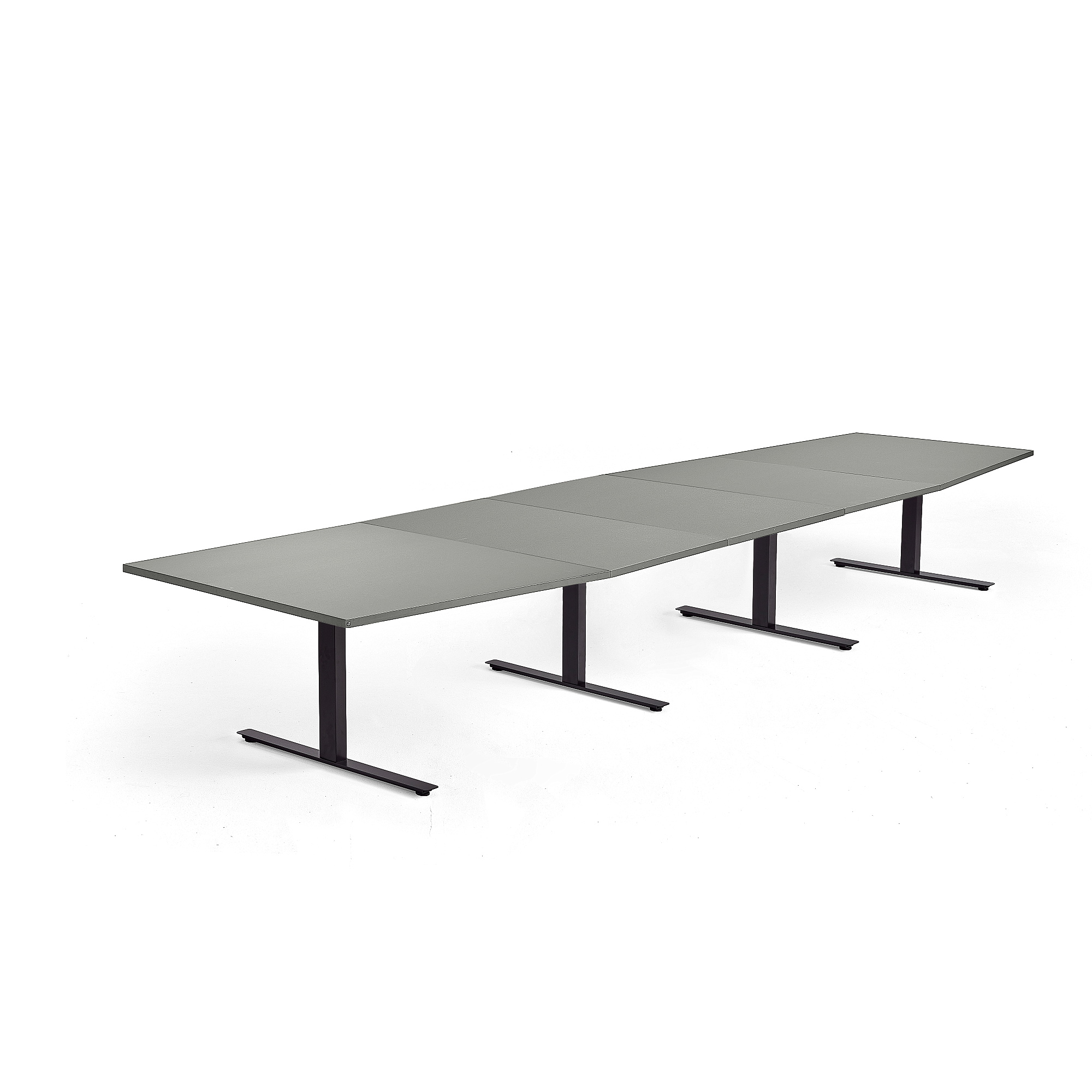 Rokovací stôl MODULUS, 4800x1200 mm, T-rám, čierna, svetlošedá